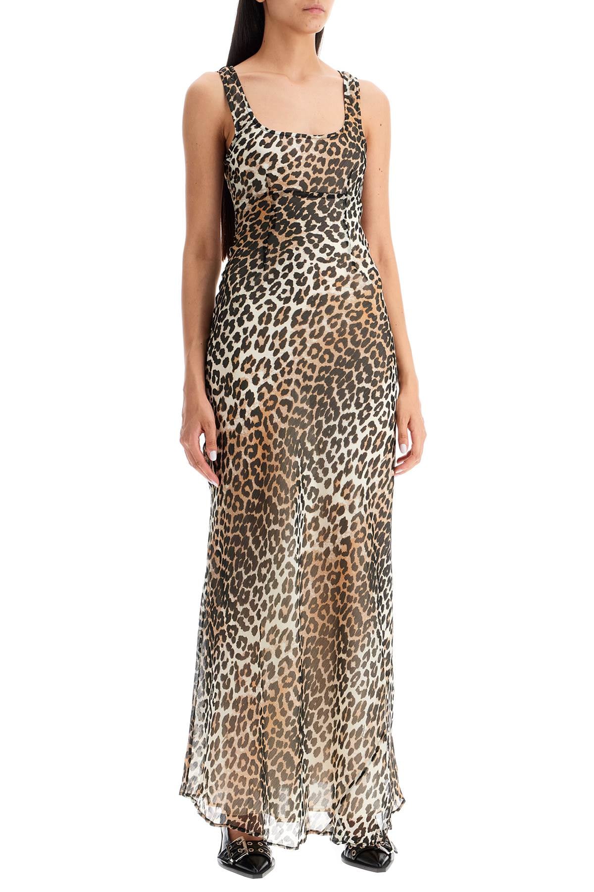 Ganni Animal Print Chiffon Maxi Dress image 1