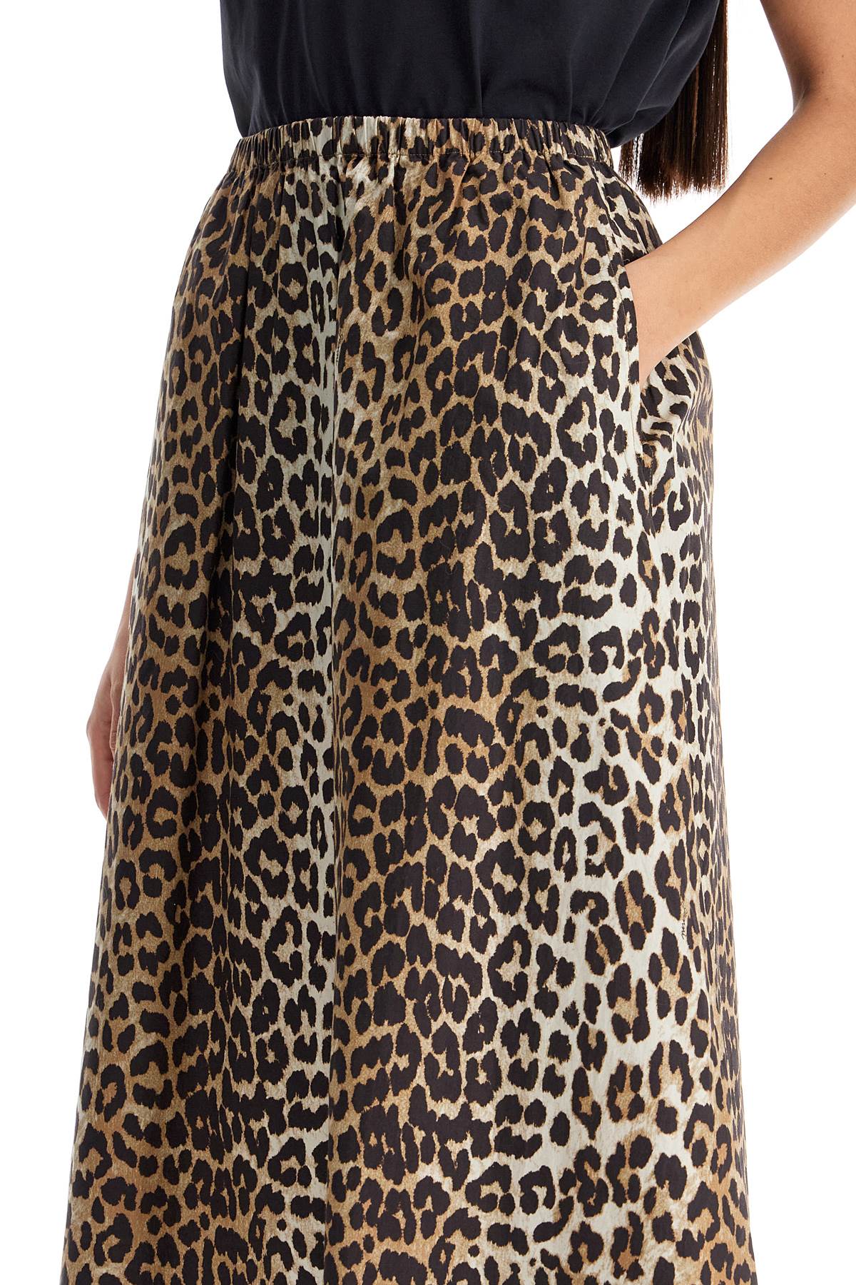 Ganni Long Leopard Print Maxi Skirt image 3