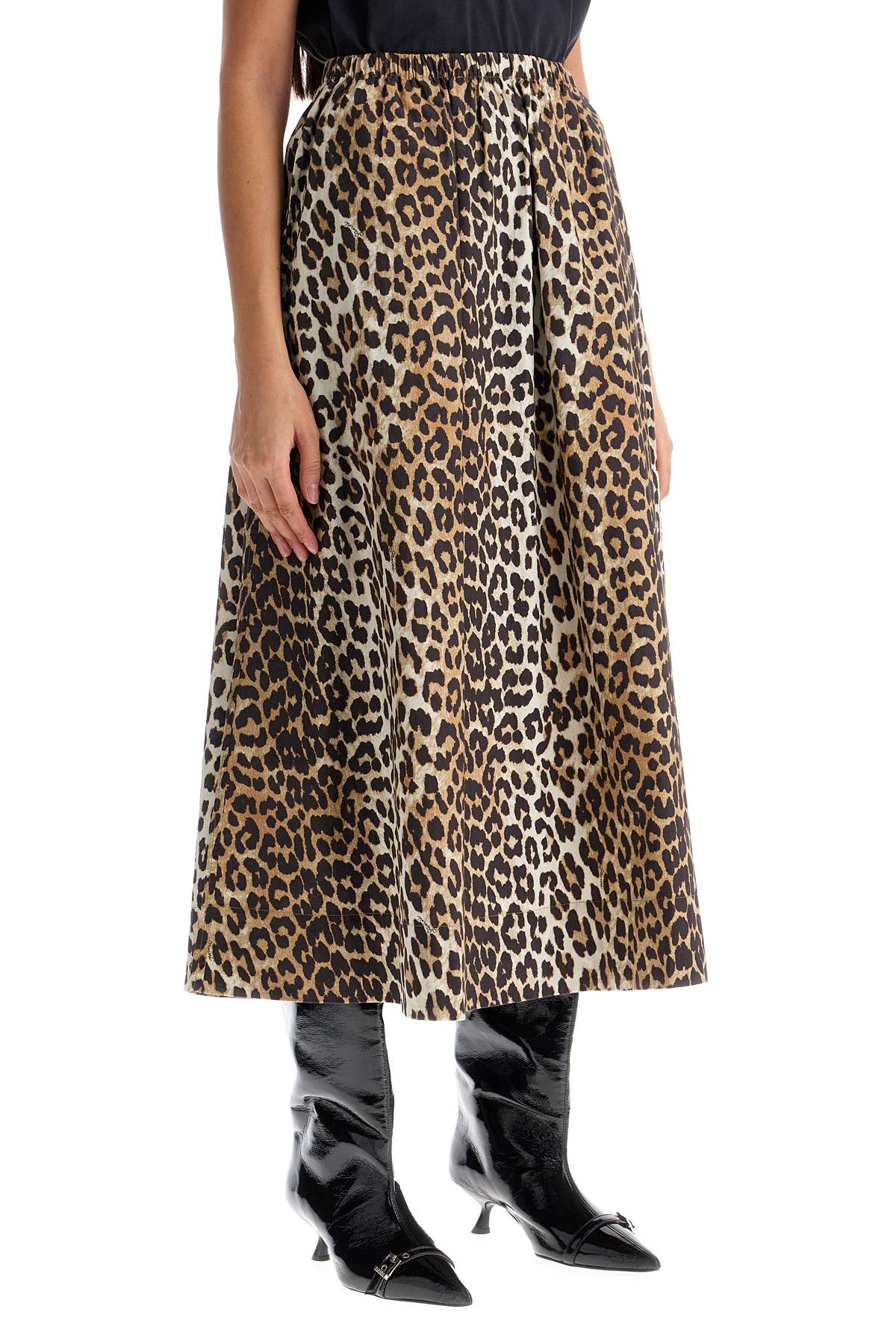 Ganni Long Leopard Print Maxi Skirt image 1