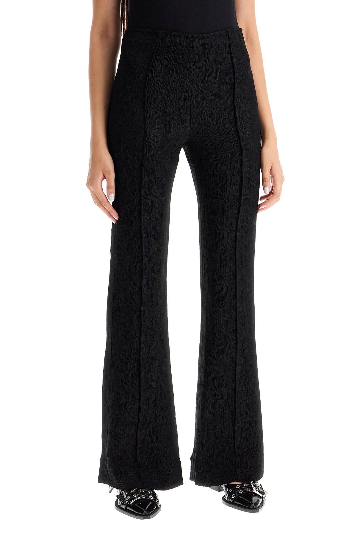 Ganni flared viscose trousers for image 1