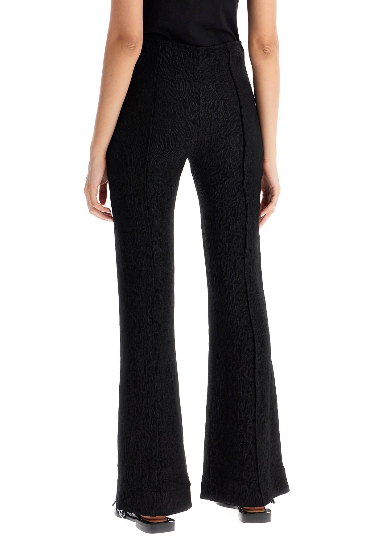 Ganni flared viscose trousers for image 2