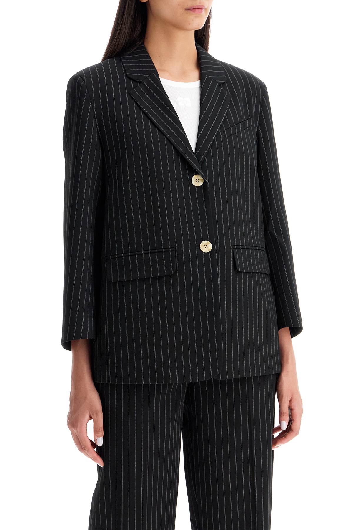 Ganni striped boxy blazer image 1