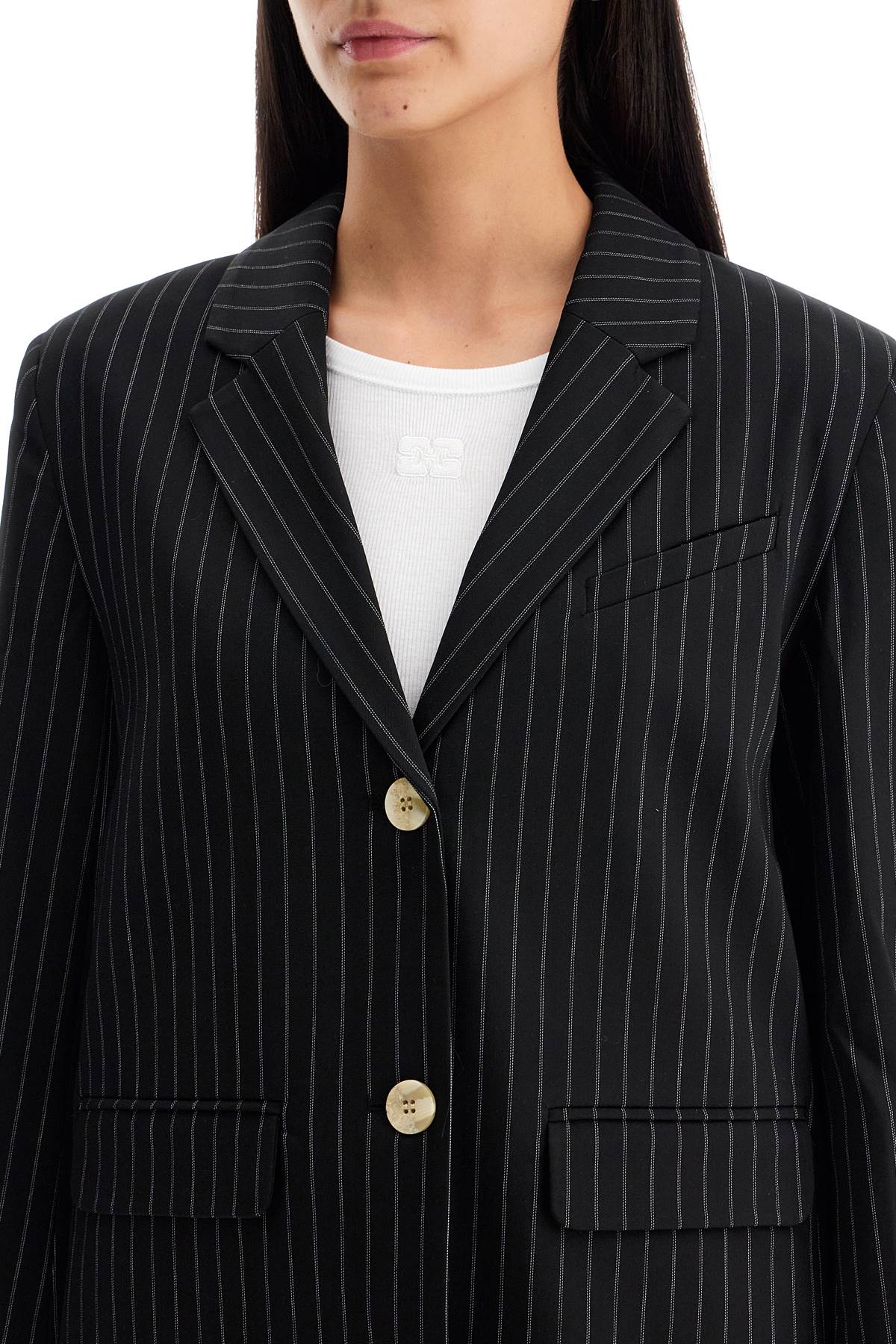 Ganni striped boxy blazer image 3