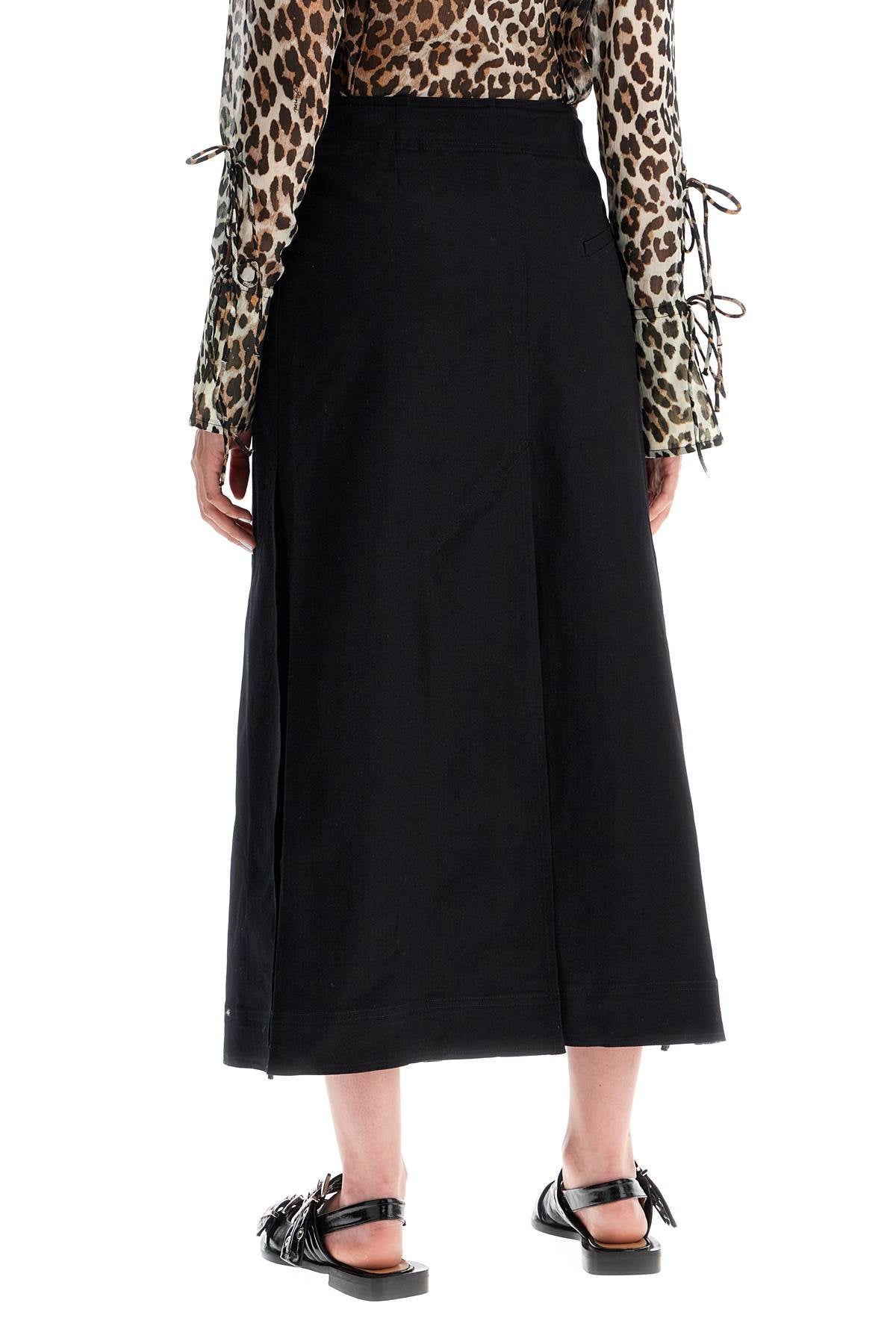 Ganni long wrap skirt with pockets image 2