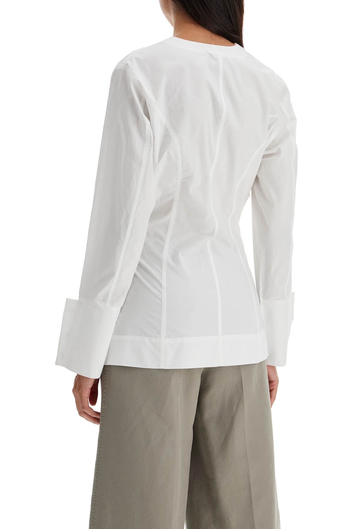 Ganni v-neck shirt with collar image 2