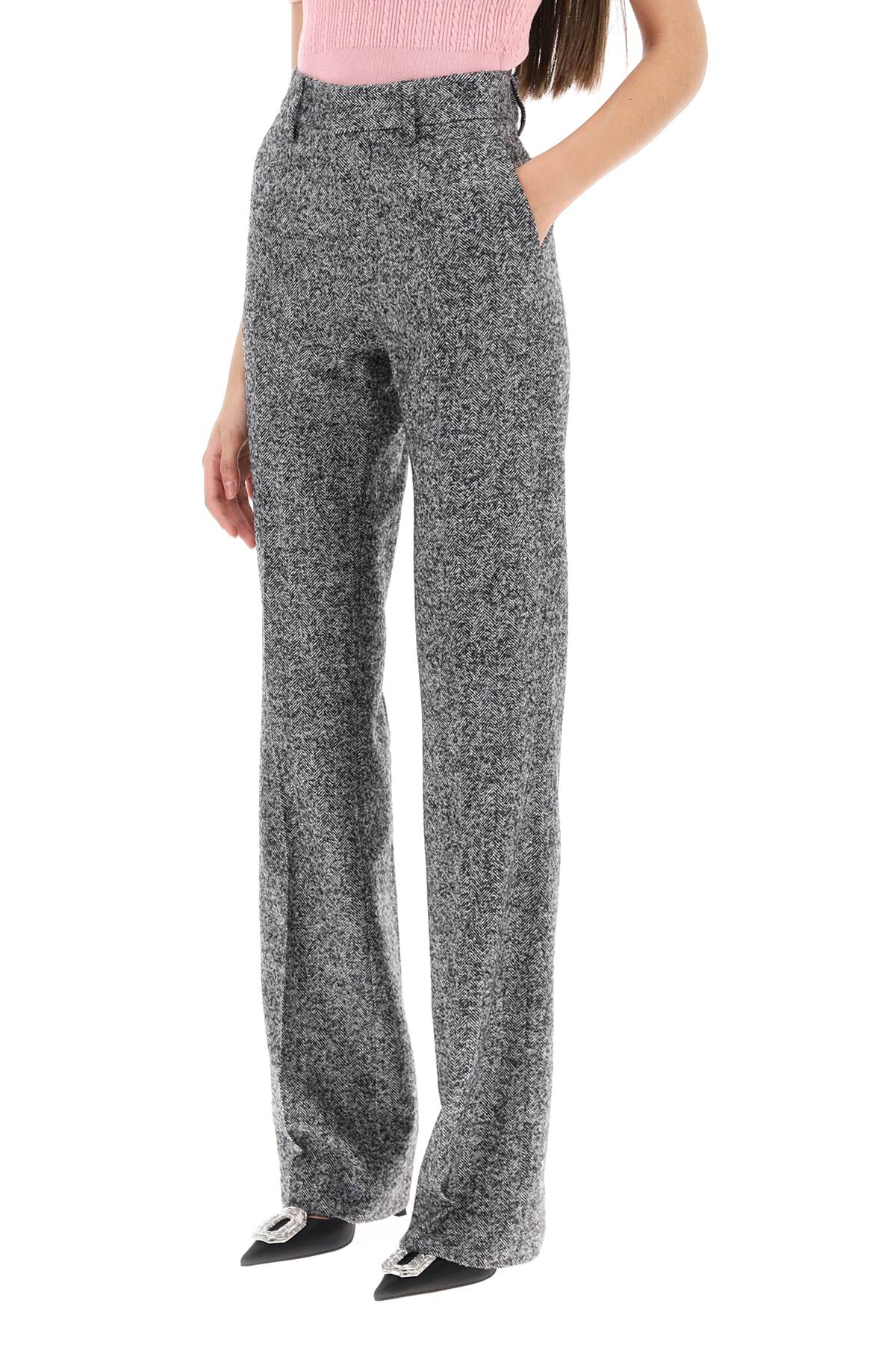 Alessandra Rich pants with herringbone motif image 3