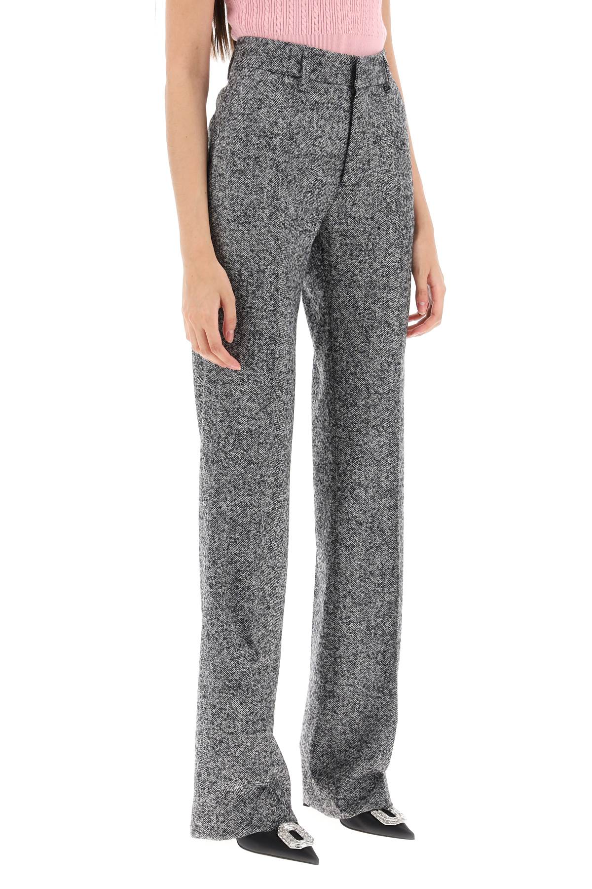 Alessandra Rich pants with herringbone motif image 1