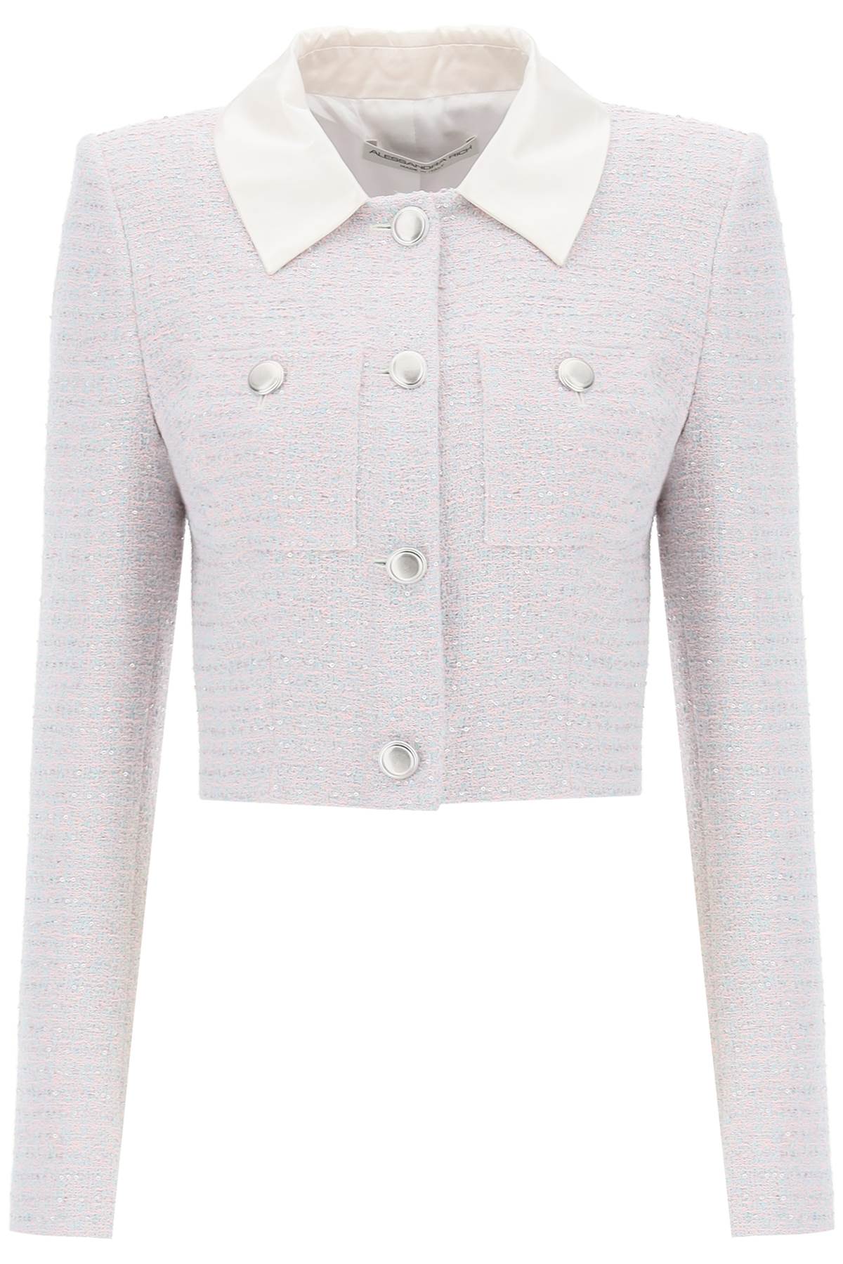 Alessandra Rich cropped jacket in tweed boucle' image 0