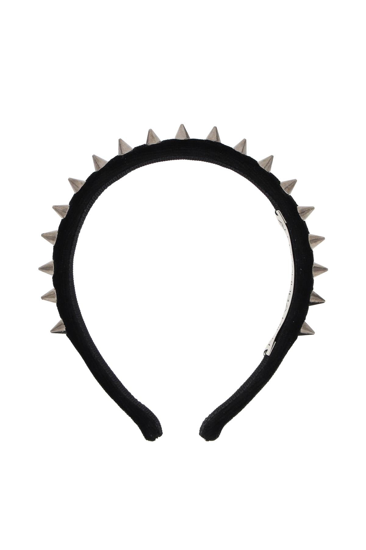 Alessandra Rich Velvet Headband with Silver Spikes image 1