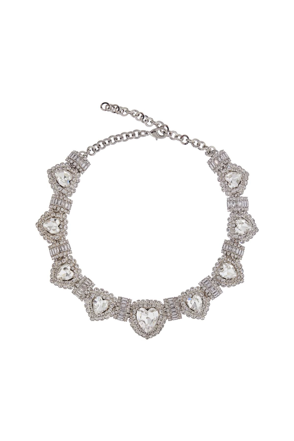 Alessandra Rich heart necklace in hypoallergenic silver crystal image 0