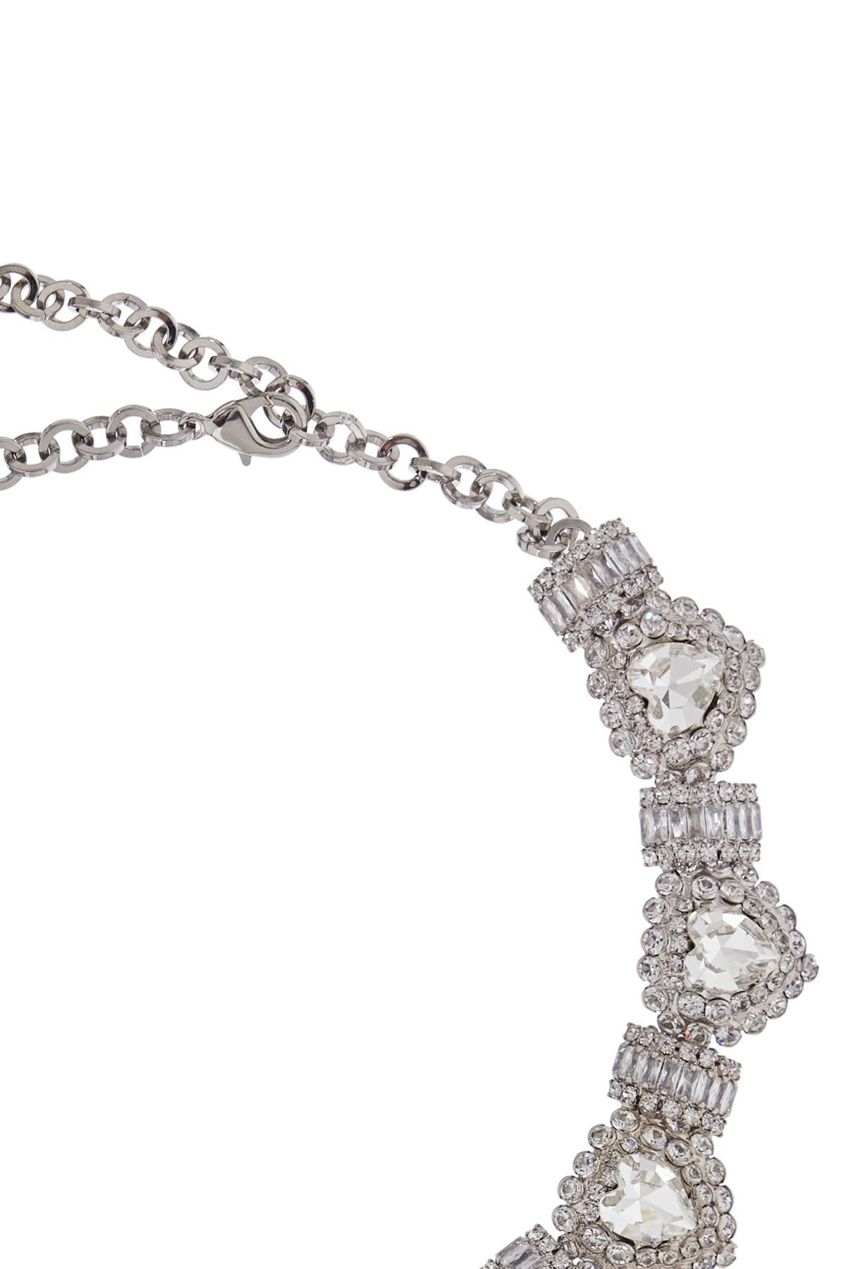 Alessandra Rich heart necklace in hypoallergenic silver crystal image 1