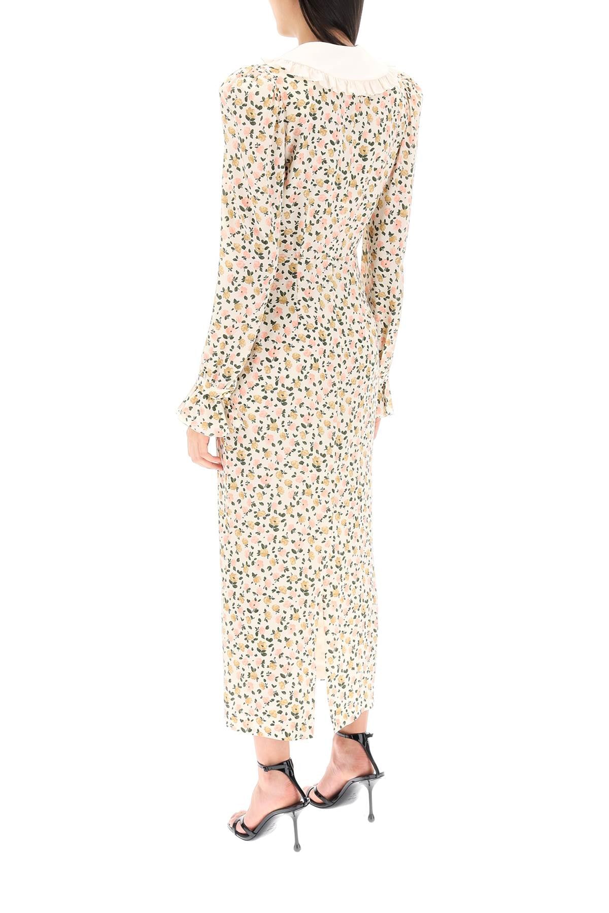 Alessandra Rich Floral Silk Crepe Shirt Dress image 2