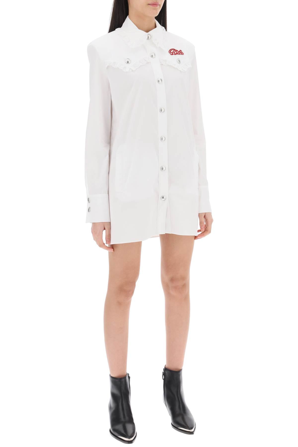 Alessandra Rich logo patch mini dress image 1