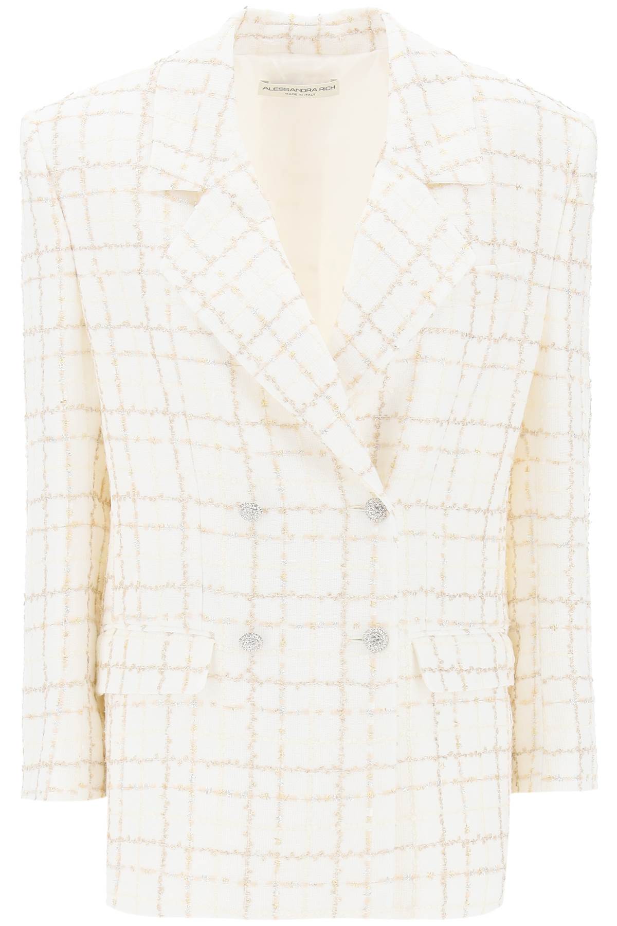 Alessandra Rich oversized tweed jacket with plaid pattern image 0