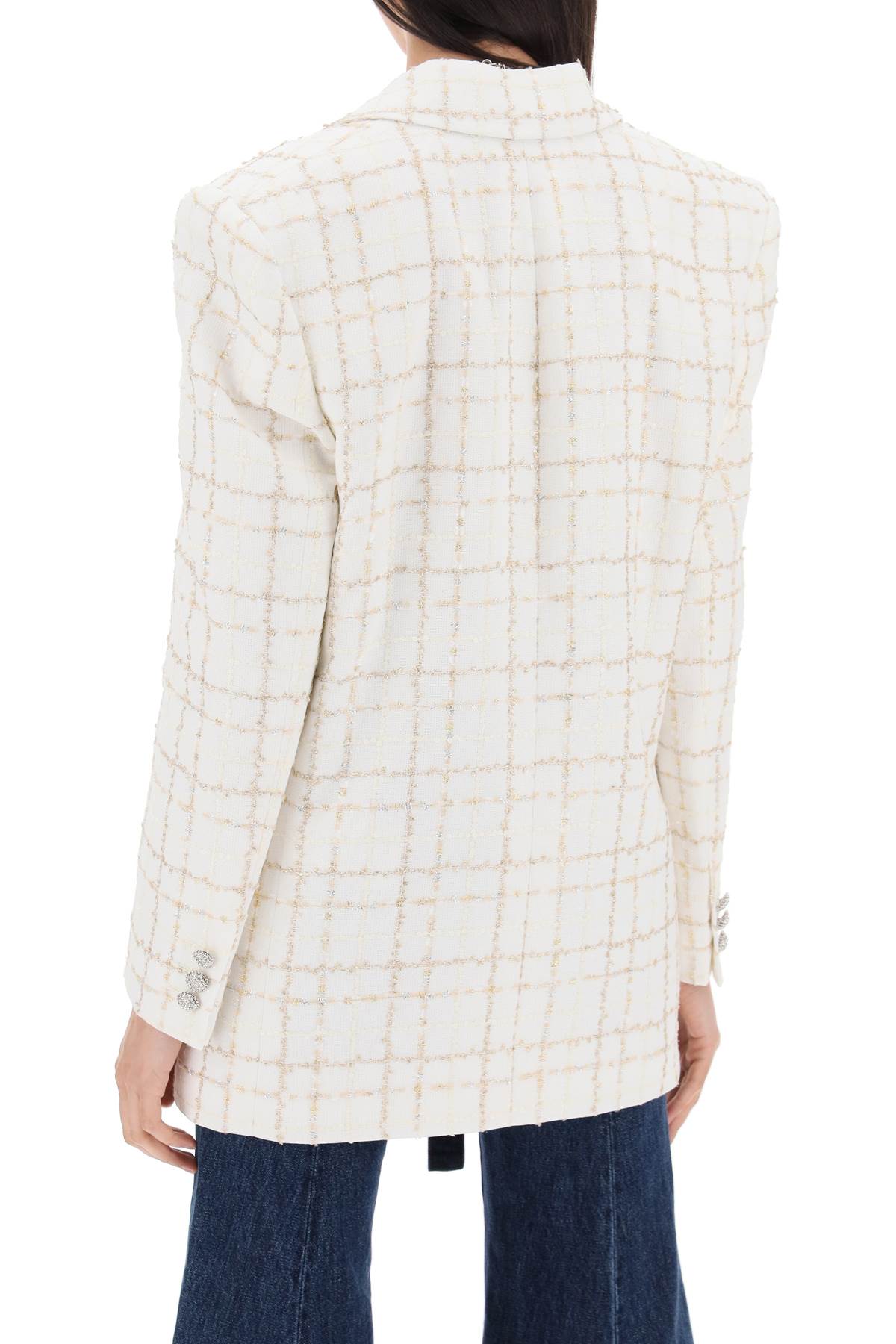 Alessandra Rich oversized tweed jacket with plaid pattern image 2