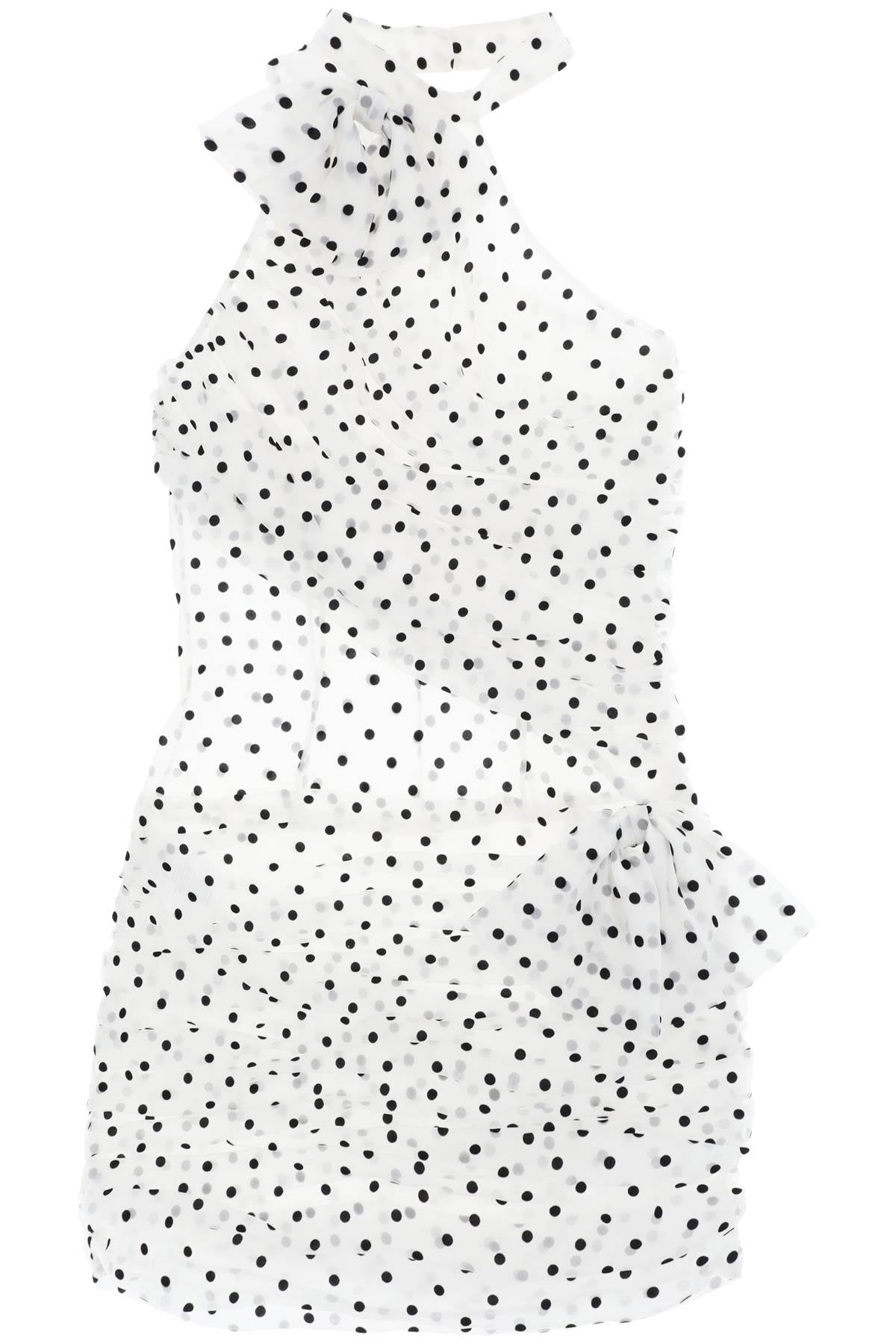 Alessandra Rich one-shoulder mini dress in polka image 0