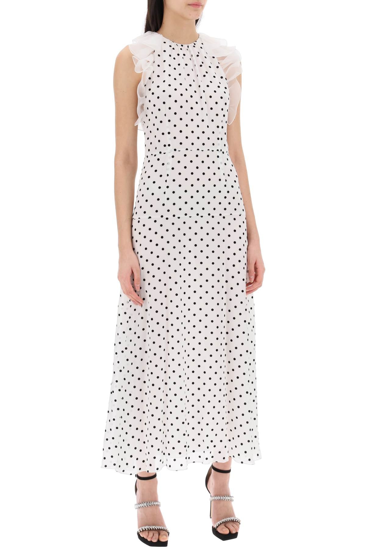 Alessandra Rich Polka Dot Silk Georgette Maxi Dress image 1