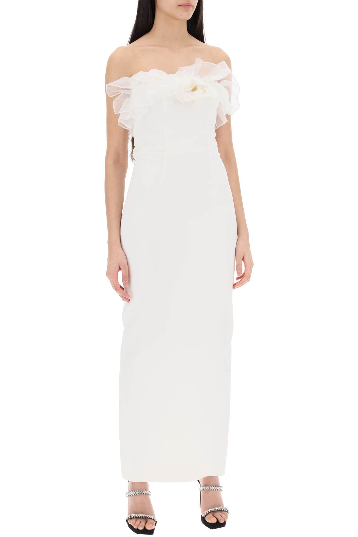 Alessandra Rich Strapless Maxi Dress with Organza Flower image 1