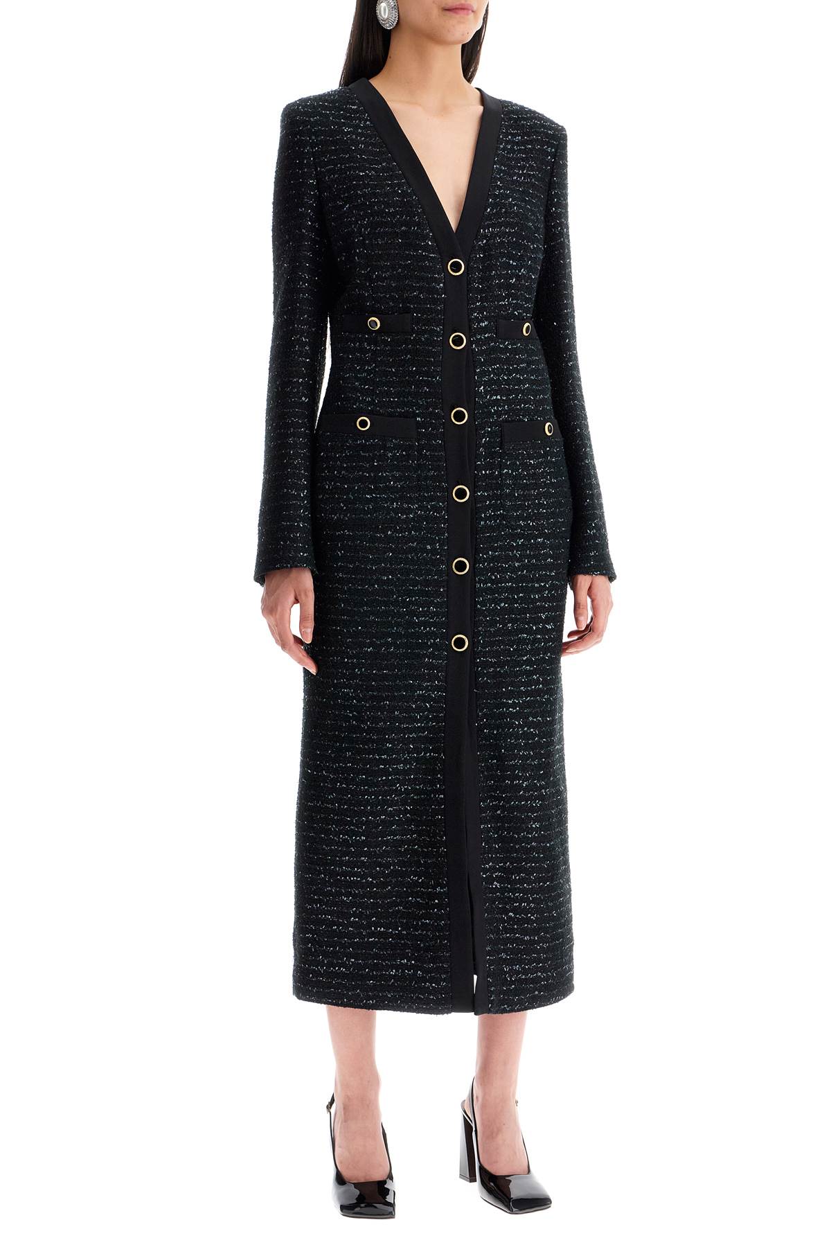 Alessandra Rich midi tweed dress with sequins image 1