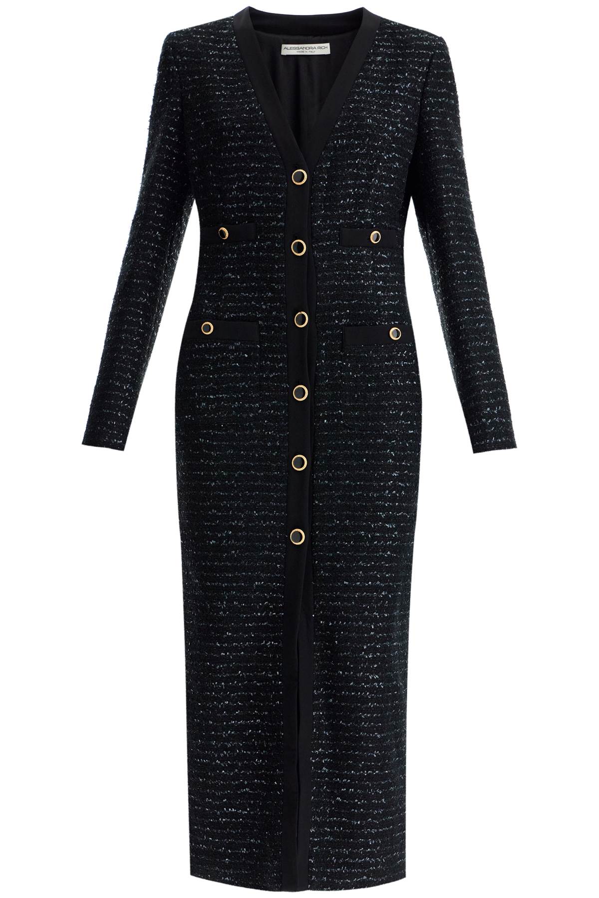 Alessandra Rich midi tweed dress with sequins image 0