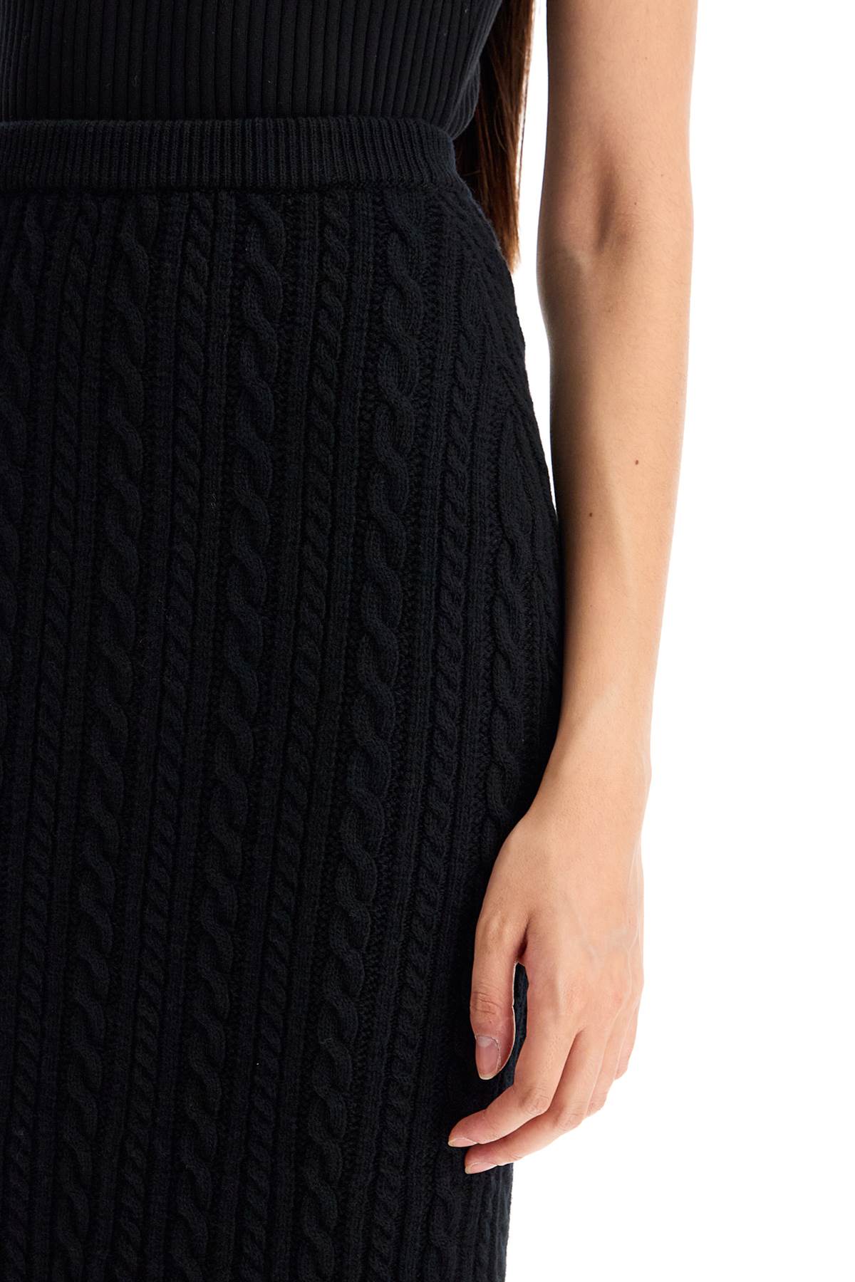 Alessandra Rich "knitted midi skirt with cable knit image 3