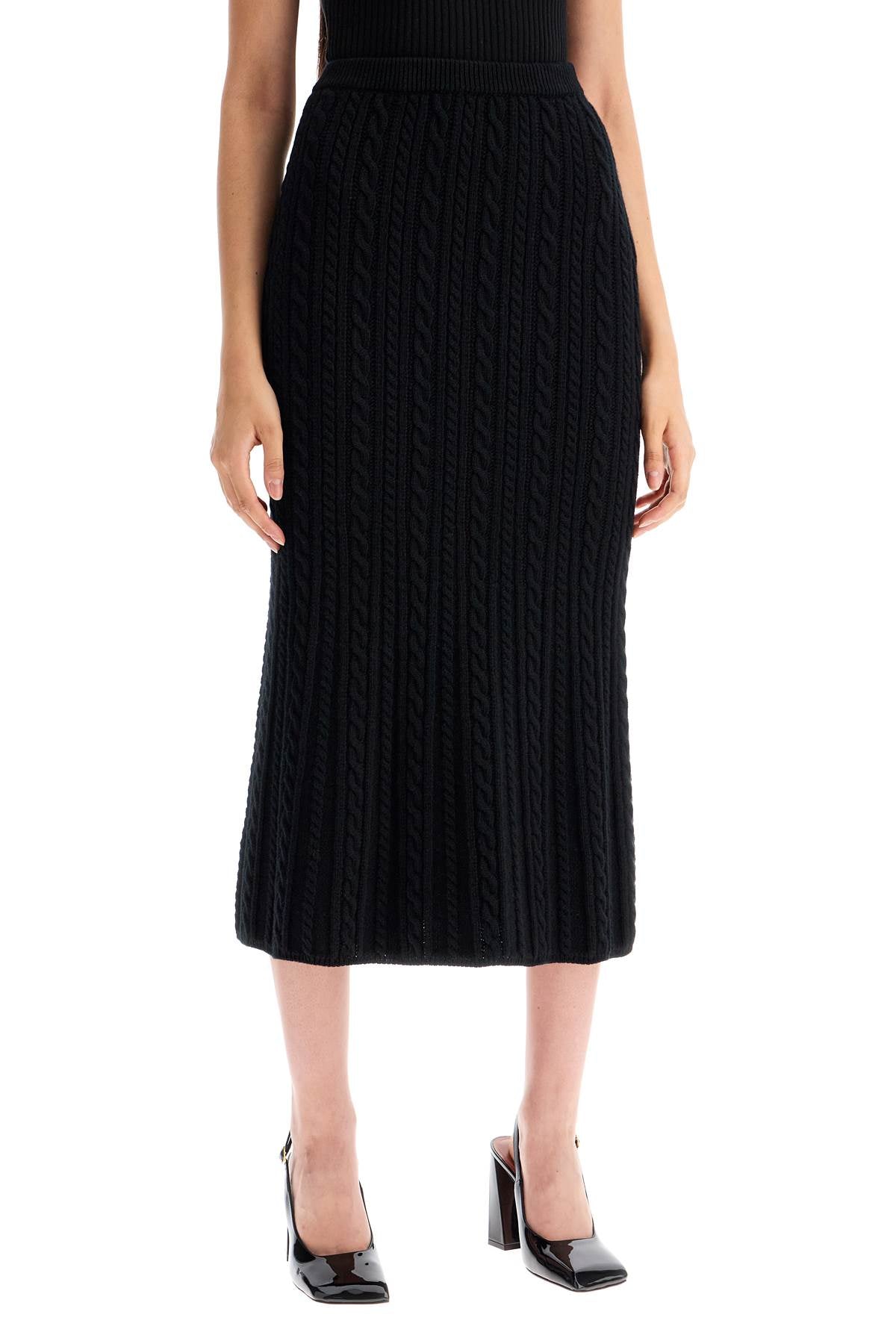 Alessandra Rich "knitted midi skirt with cable knit image 1