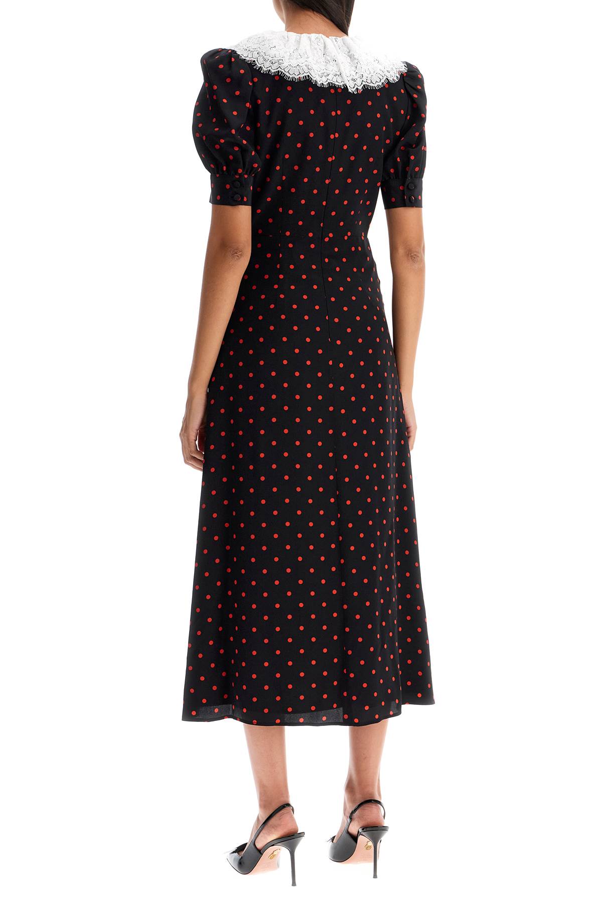 Alessandra Rich "polka dot silk midi dress" image 2