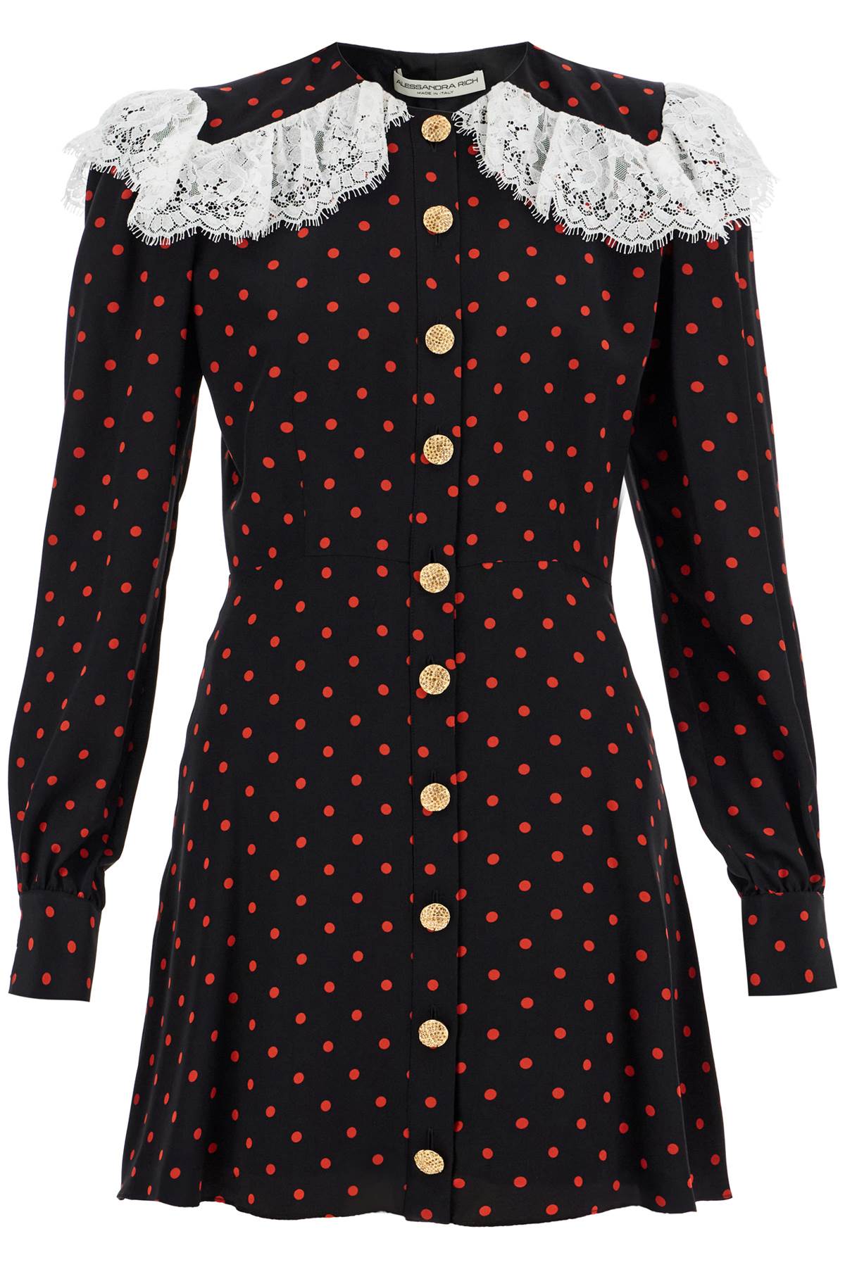 Alessandra Rich Silk Polka Dot Mini Dress image 0