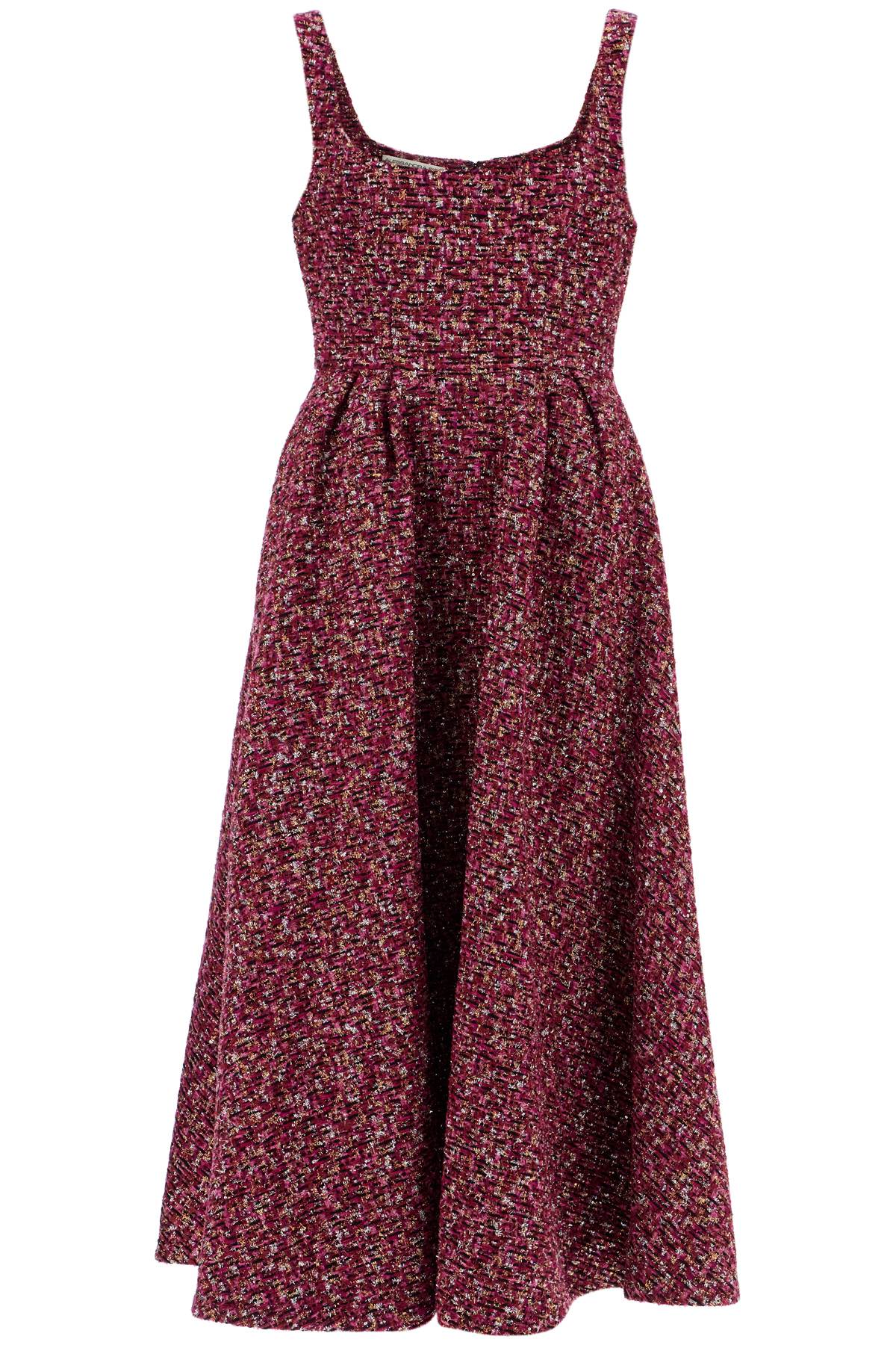 Alessandra Rich midi dress in tweed with sequ image 0