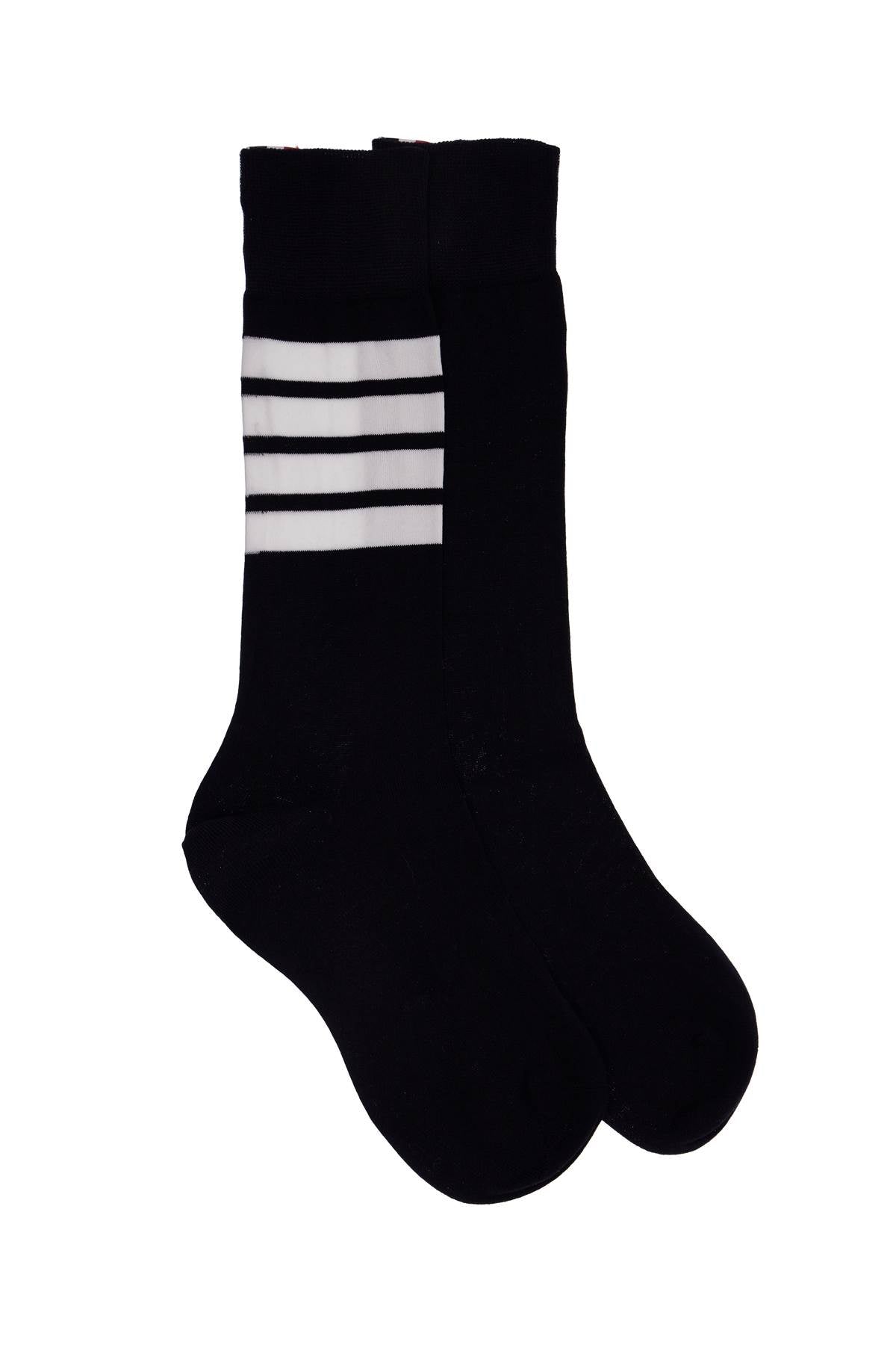 Thom Browne 4-Bar Cotton Mid Socks image 0