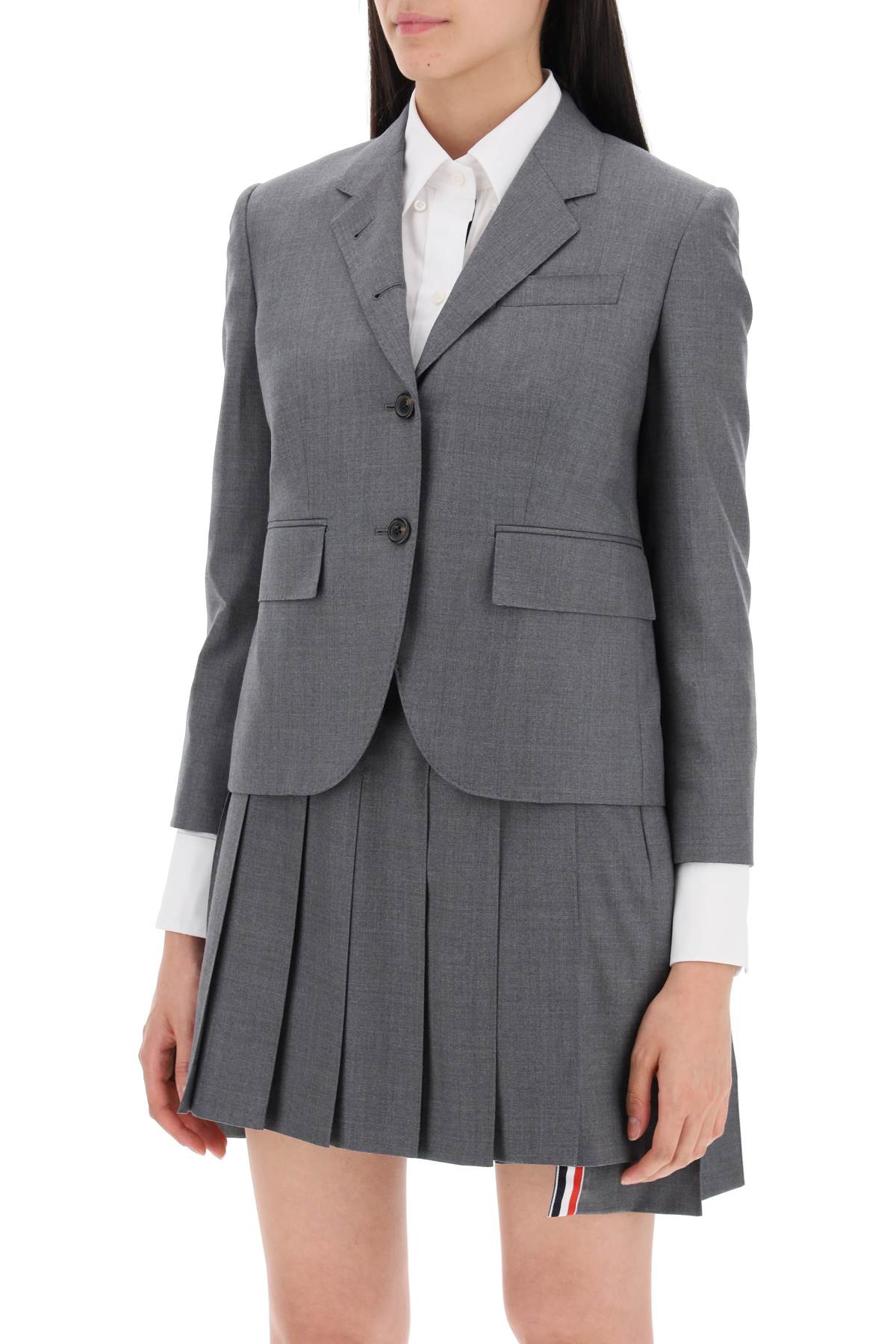 Thom Browne single-breasted cropped jacket in 120's wool image 3