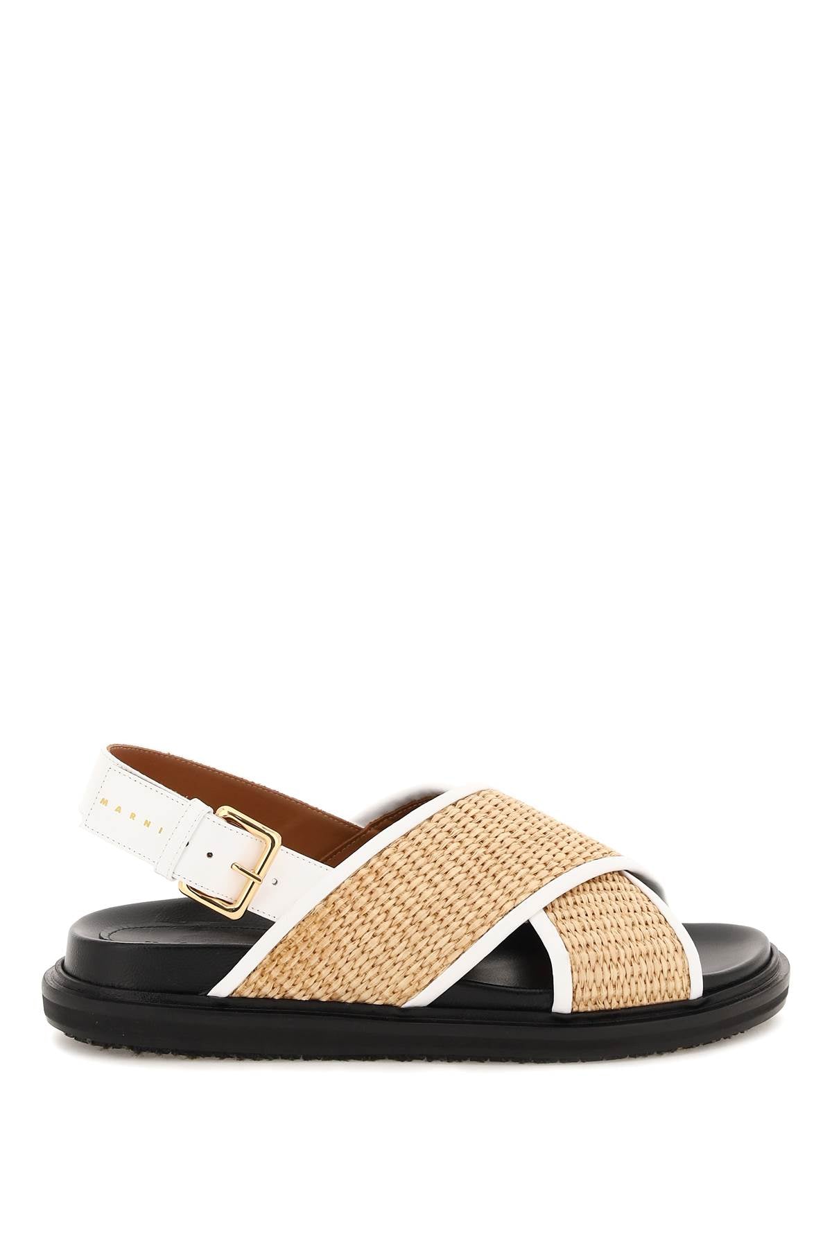 Marni leather and raffia fussbett sandals image 0