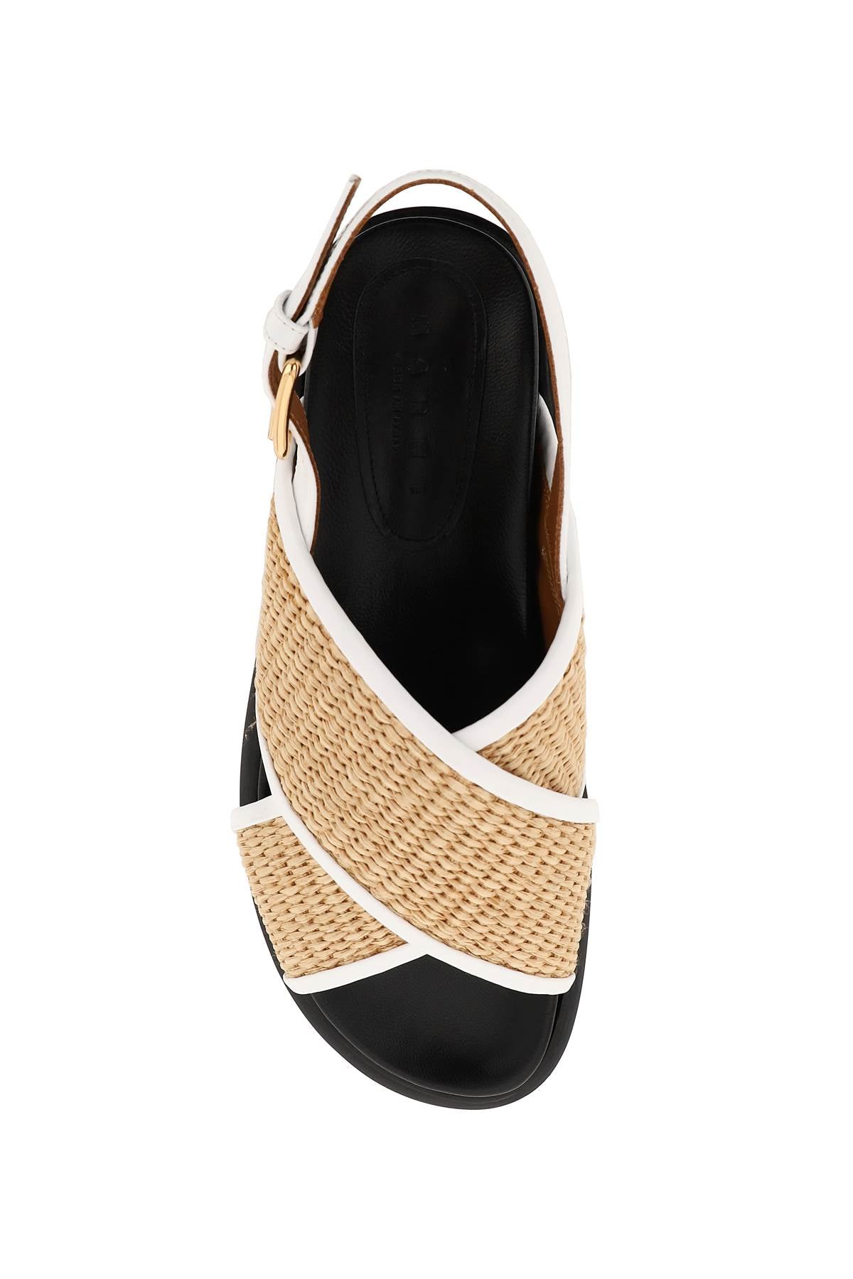 Marni leather and raffia fussbett sandals image 1