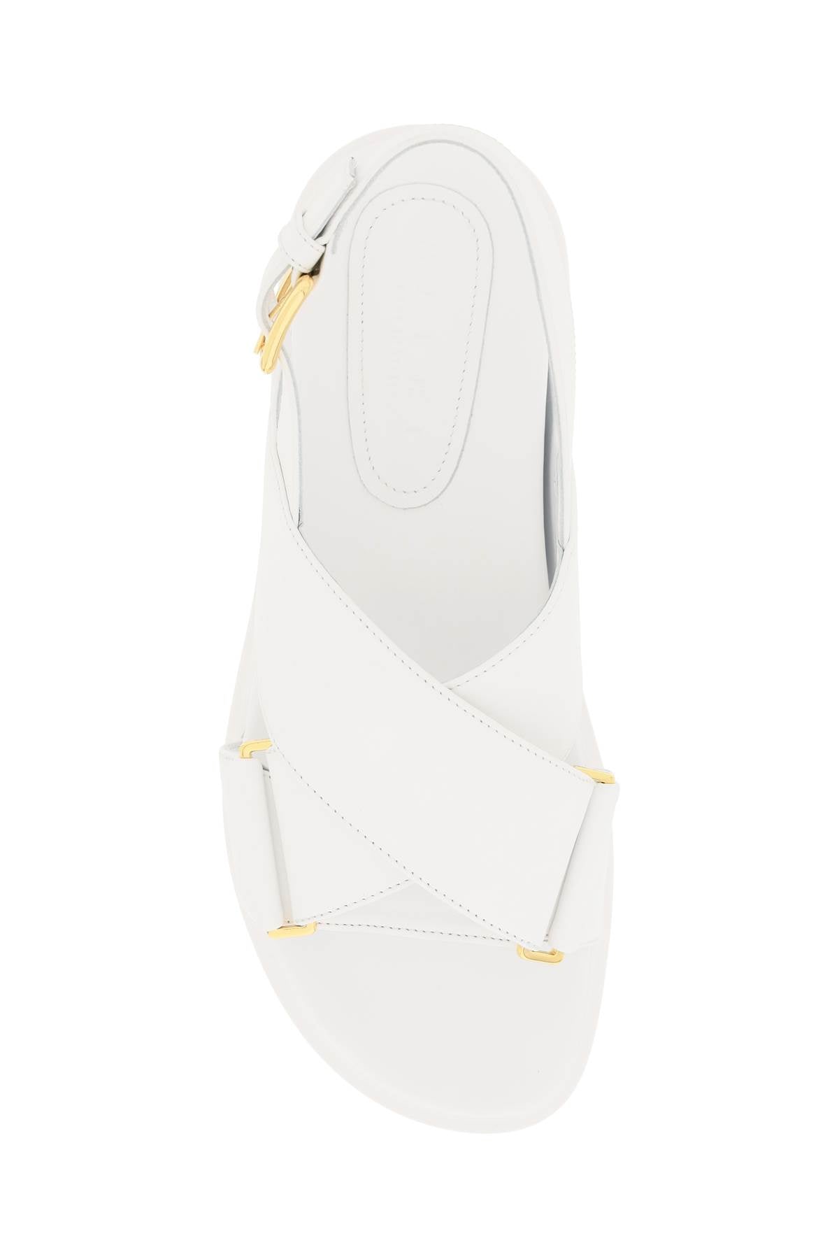 Marni Leather Fussbett Sandals with Crisscross Straps image 1