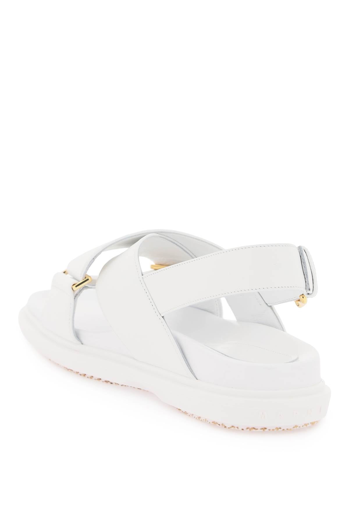 Marni Leather Fussbett Sandals with Crisscross Straps image 2