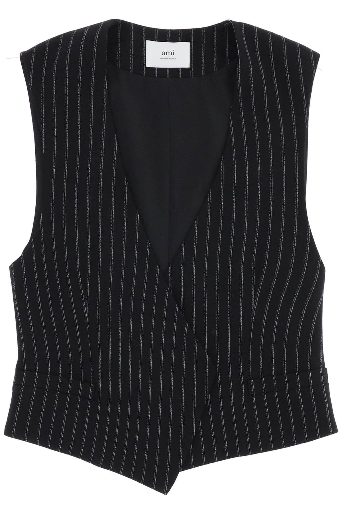 AMI ALEXANDRE MATIUSSI virgin wool pinstripe waistcoat image 0