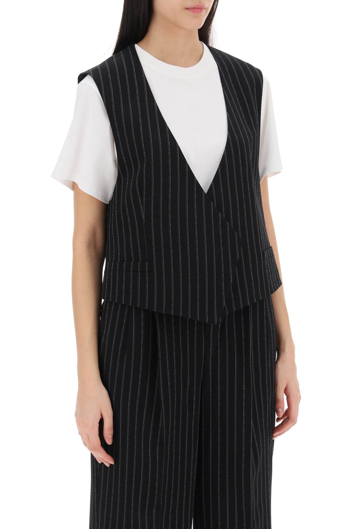 AMI ALEXANDRE MATIUSSI virgin wool pinstripe waistcoat image 1