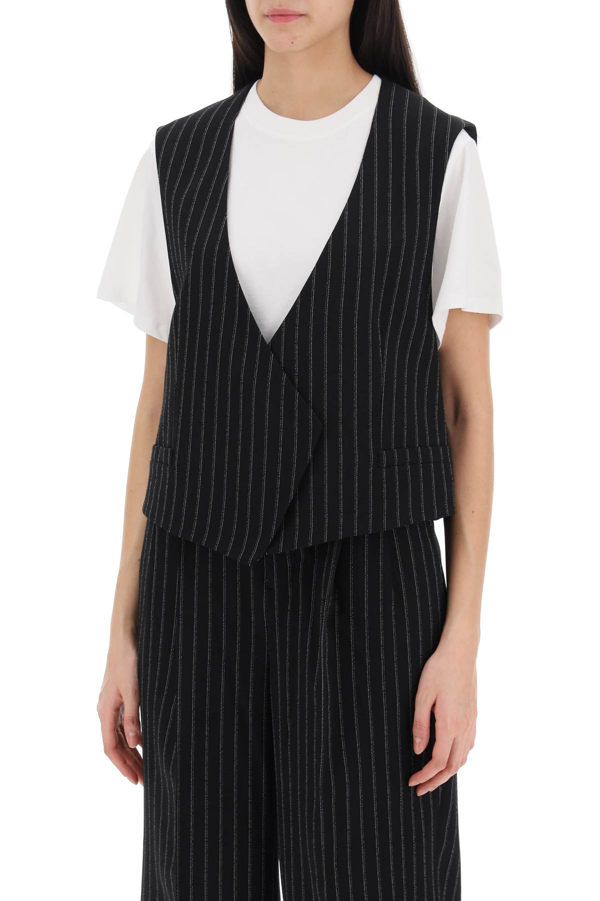 AMI ALEXANDRE MATIUSSI virgin wool pinstripe waistcoat image 3