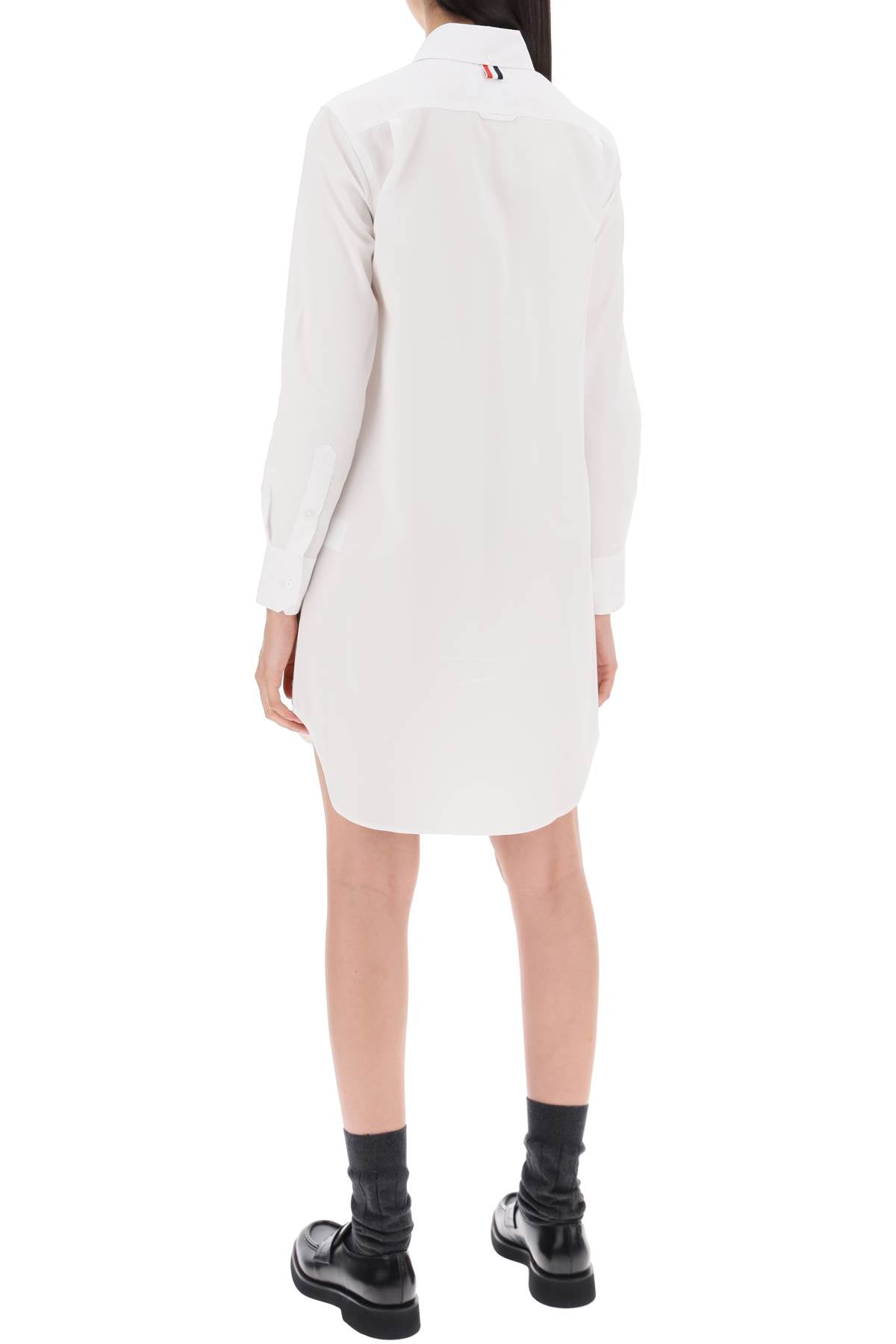 Thom Browne White Cotton Poplin Short Button-Down Shirt Dress image 2