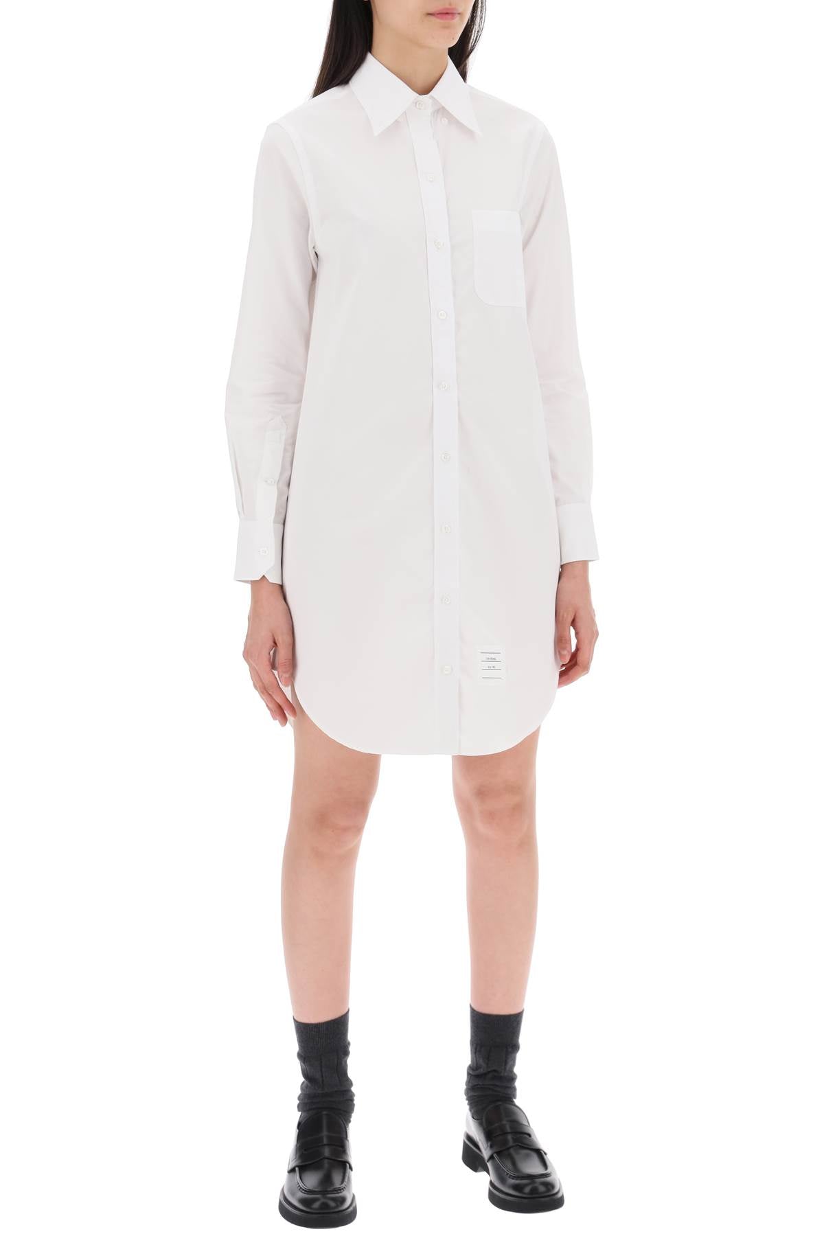 Thom Browne White Cotton Poplin Short Button-Down Shirt Dress image 1