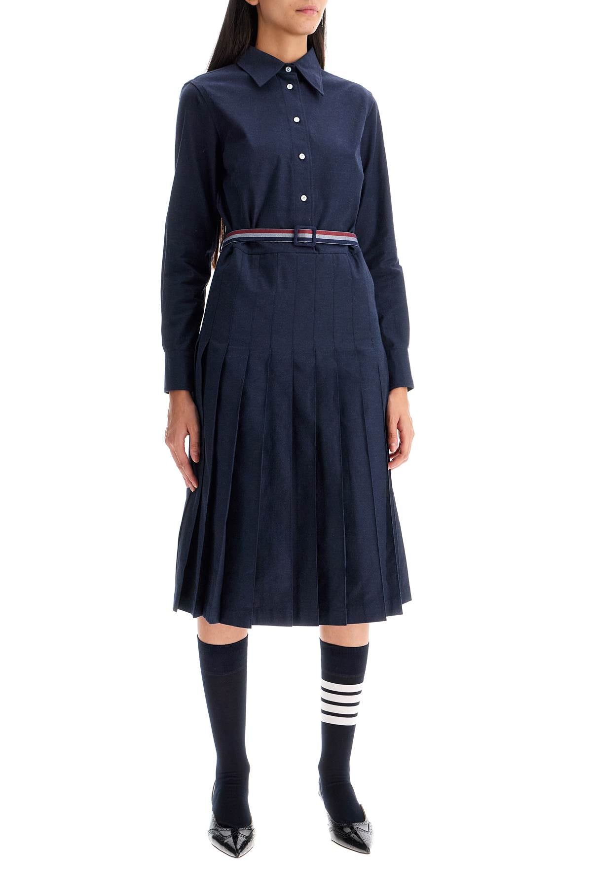 Thom Browne midi shirt dress with belt image 1