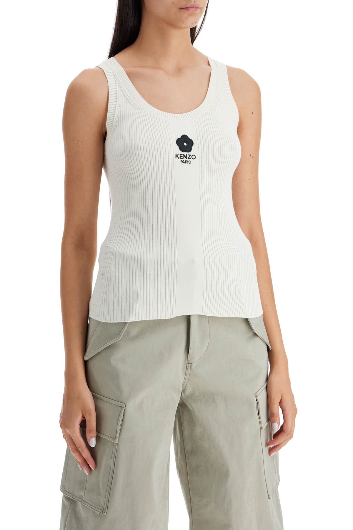 Kenzo ribbed knit tank top with spaghetti straps image 1