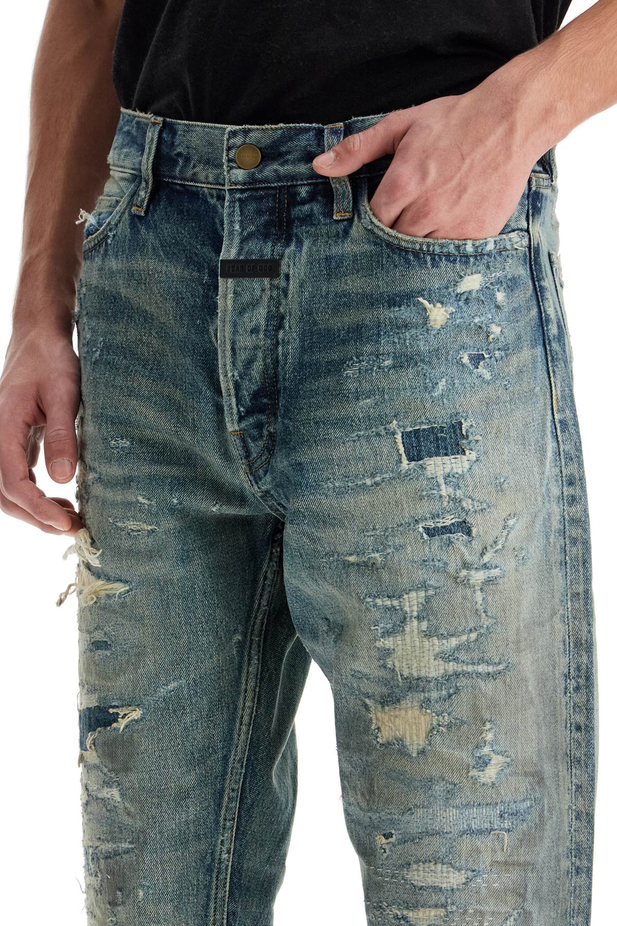 Fear of God Distressed Straight Leg Jeans image 3