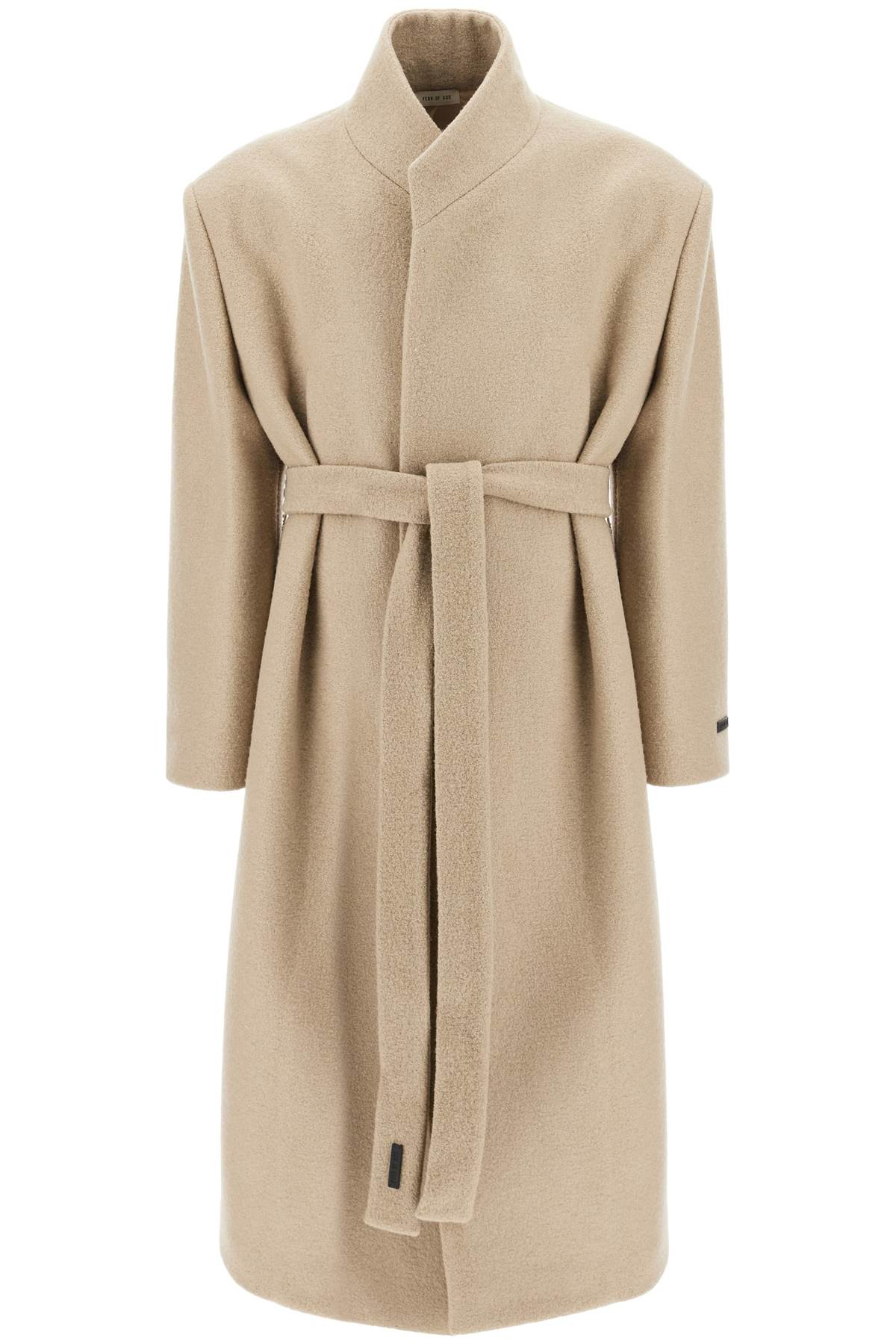 Fear Of God wool coat with high collar and boiled wool image 0