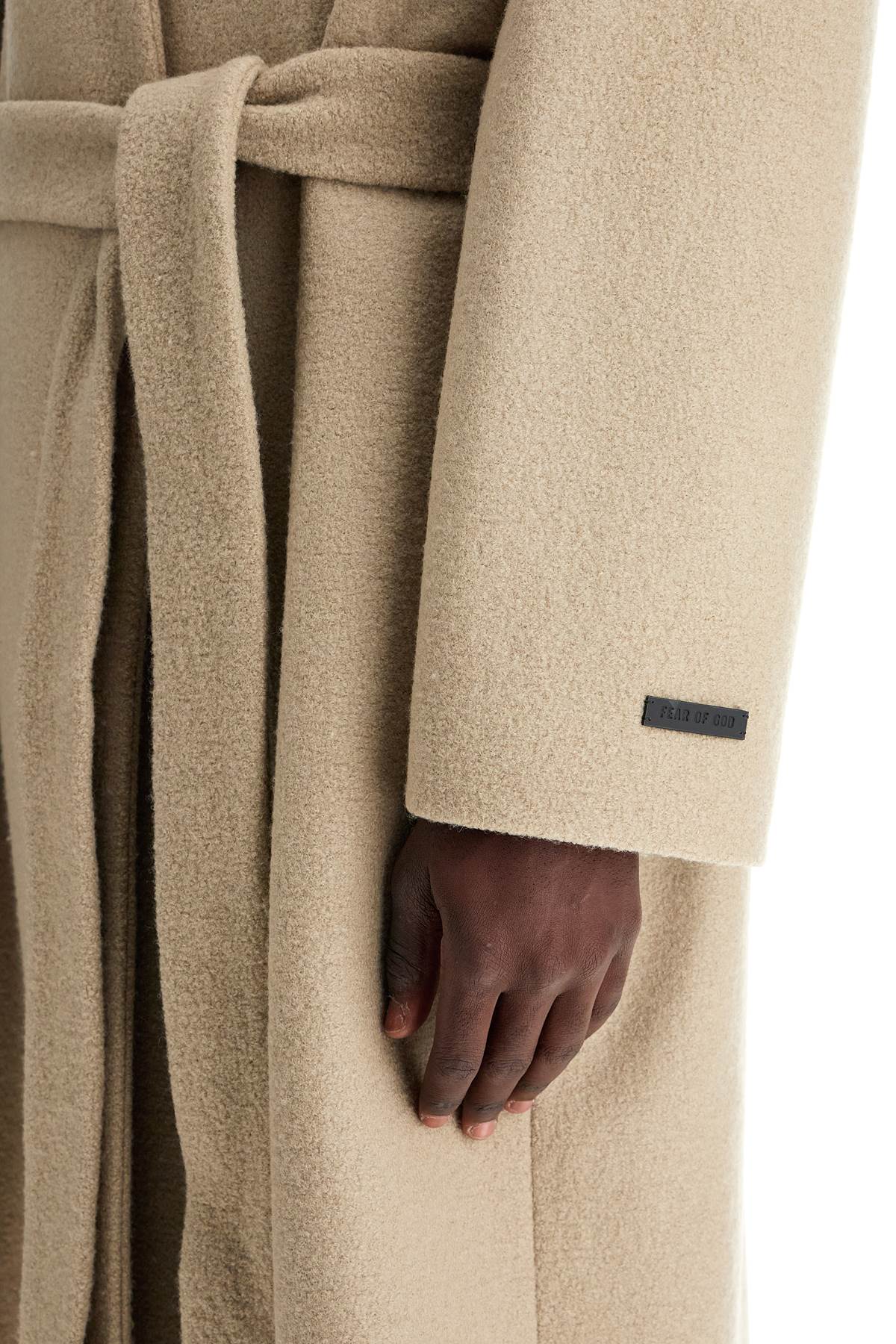 Fear Of God wool coat with high collar and boiled wool image 3