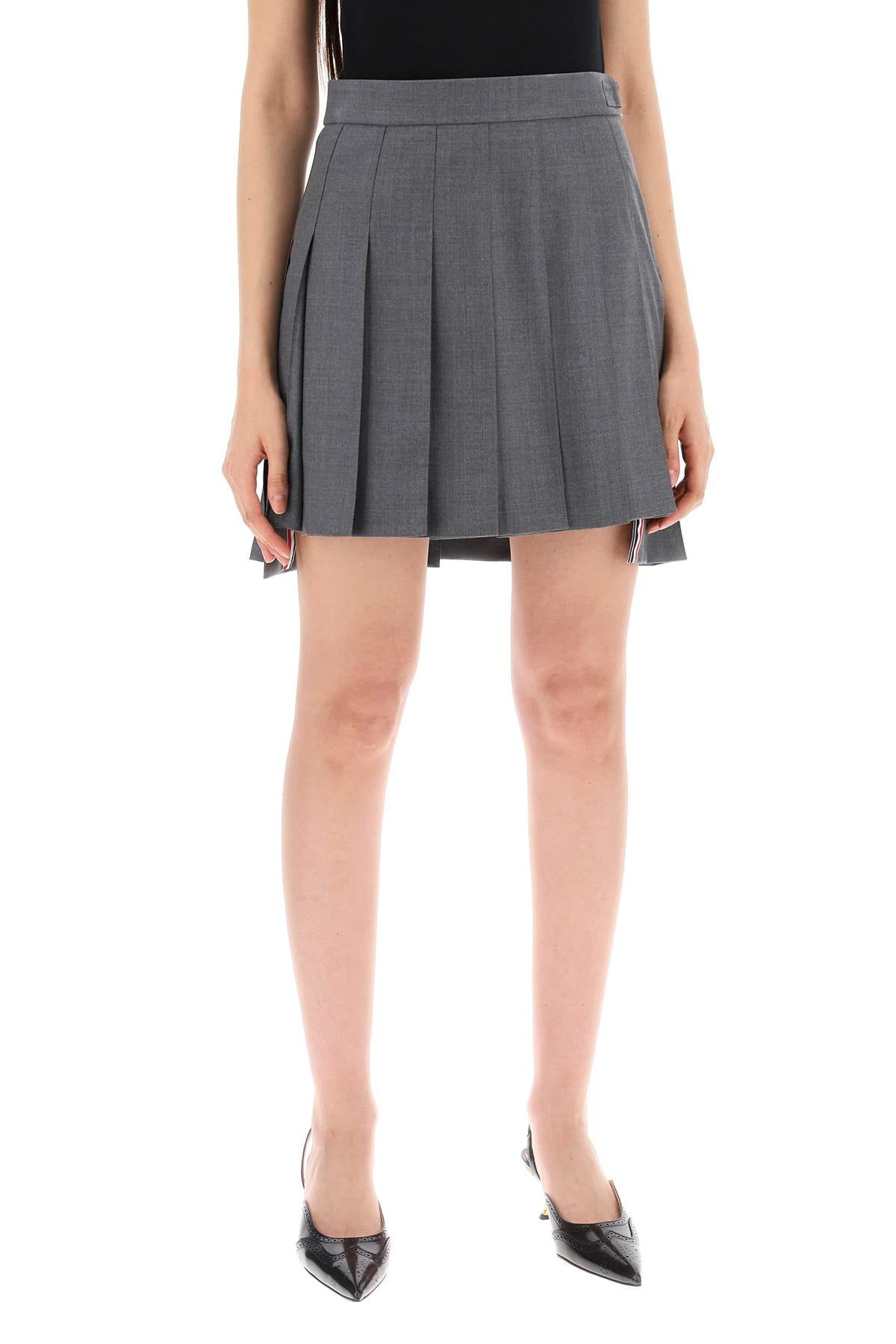 Thom Browne Wool Pleated Mini Skirt image 1