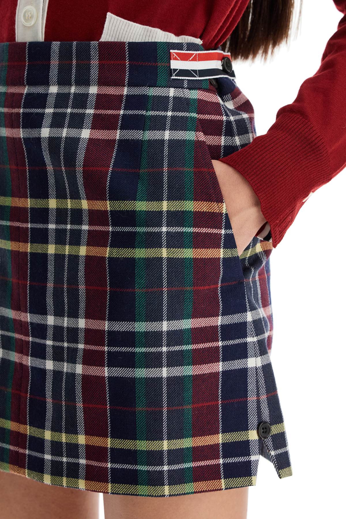 Thom Browne Tartan Wool Twill Mini Skirt image 3