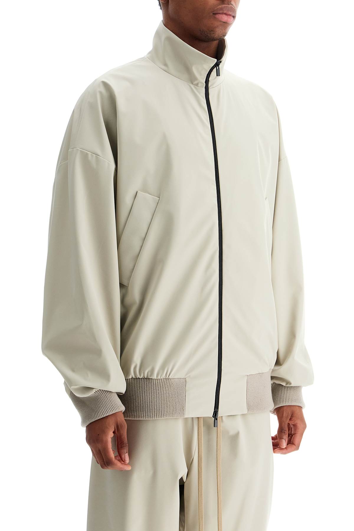 Fear Of God beige nylon and polyester jacket with high collar and zip image 1