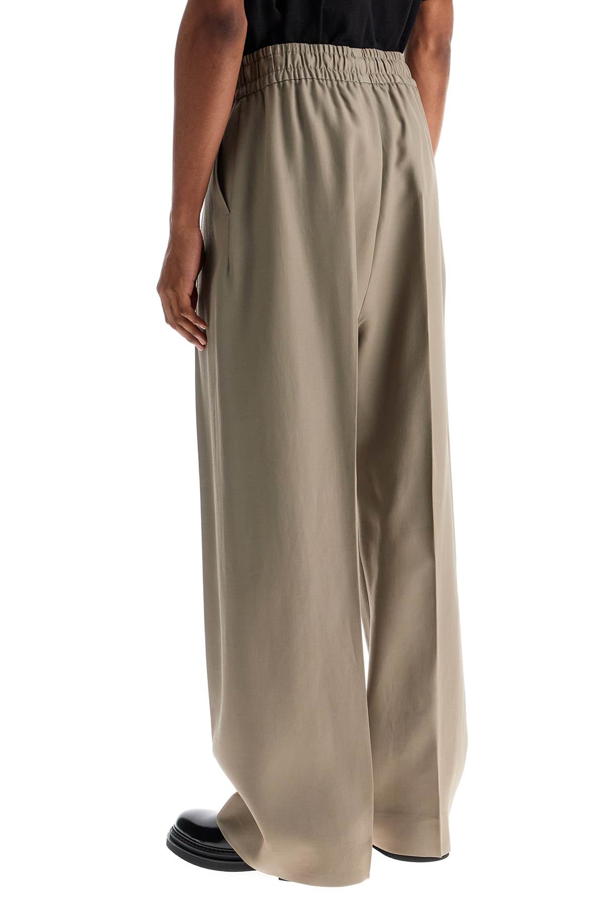 Fear Of God beige wide leg pants in virgin wool and viscose image 2