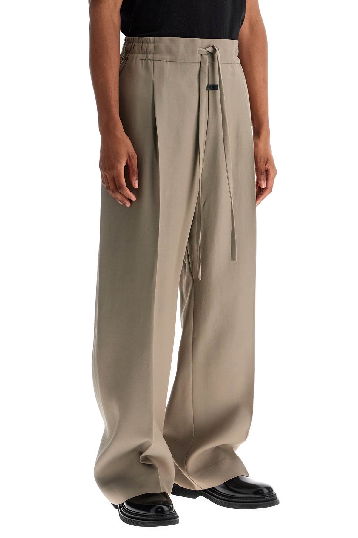 Fear Of God beige wide leg pants in virgin wool and viscose image 1